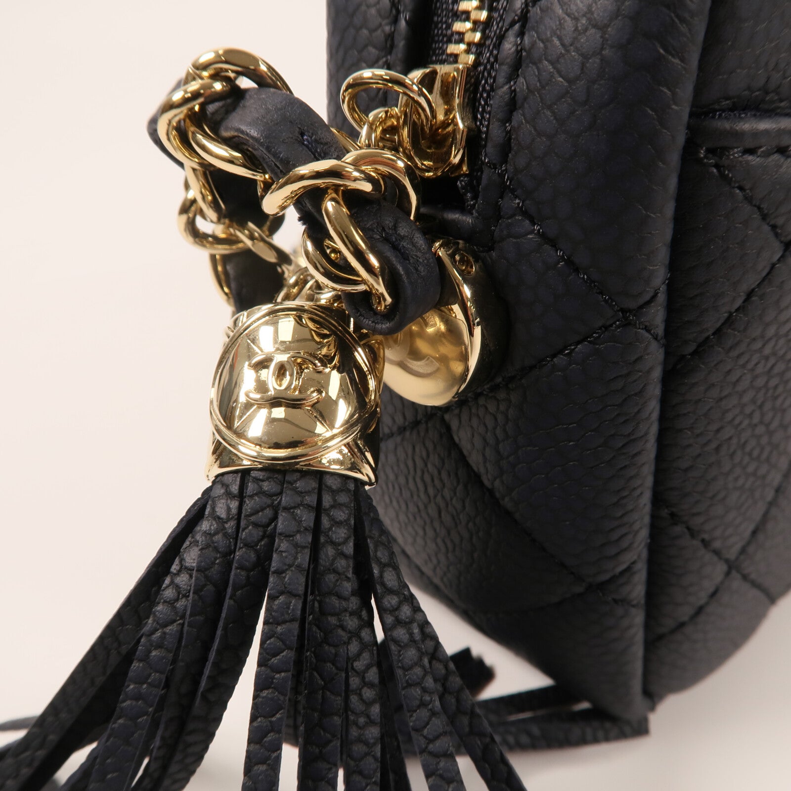 CHANEL 【激減優惠】牛皮皮革Chain Shoulder金扣鏈帶肩背袋