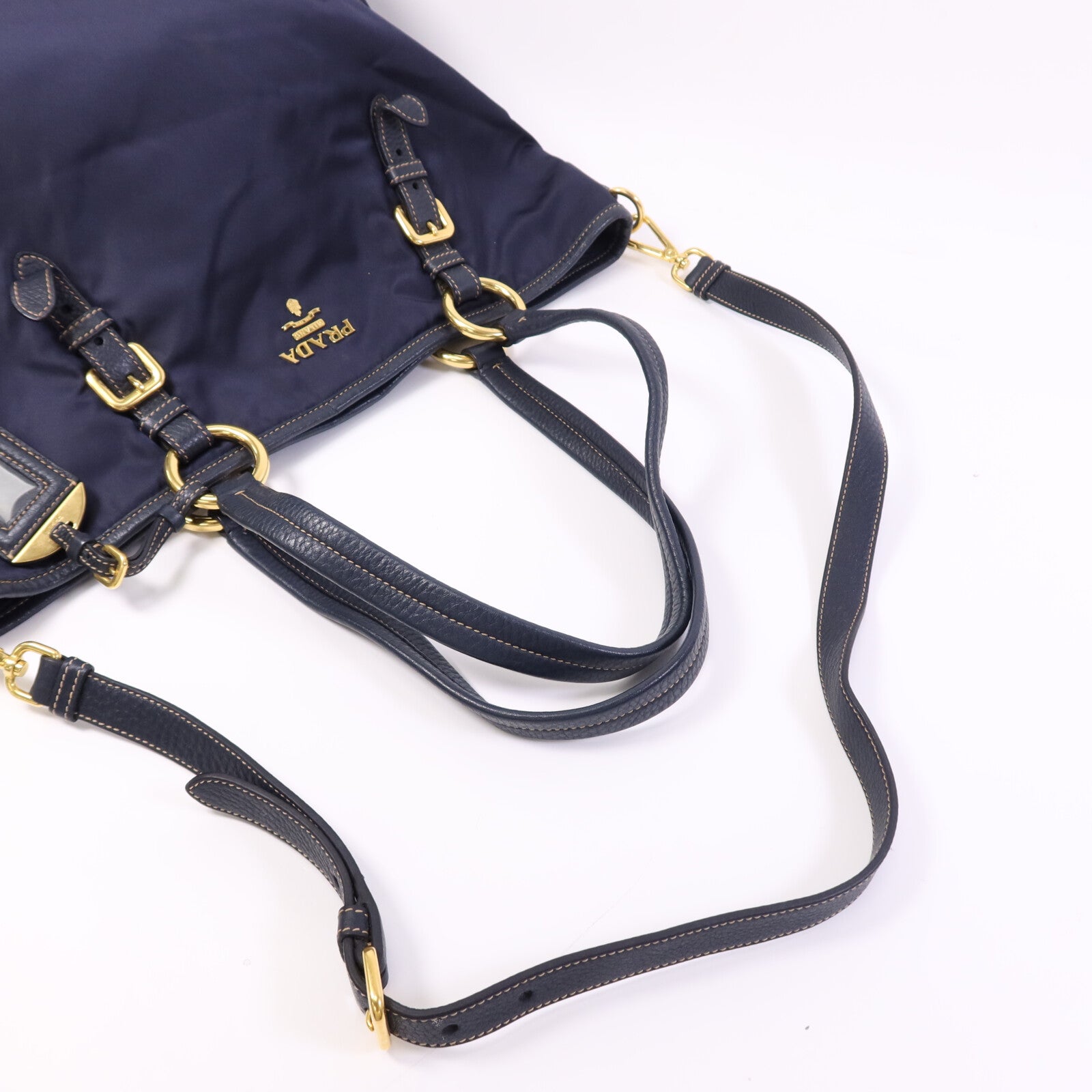 PRADA 尼龍2 Way Shoulder Bag金扣手挽肩背兩用袋