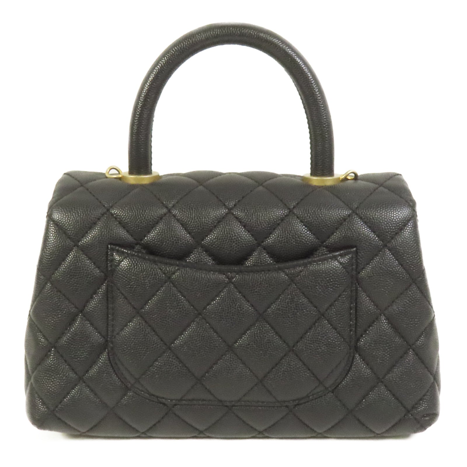 CHANEL 牛皮皮革Coco Handle Small金扣鏈帶手挽肩背兩用袋