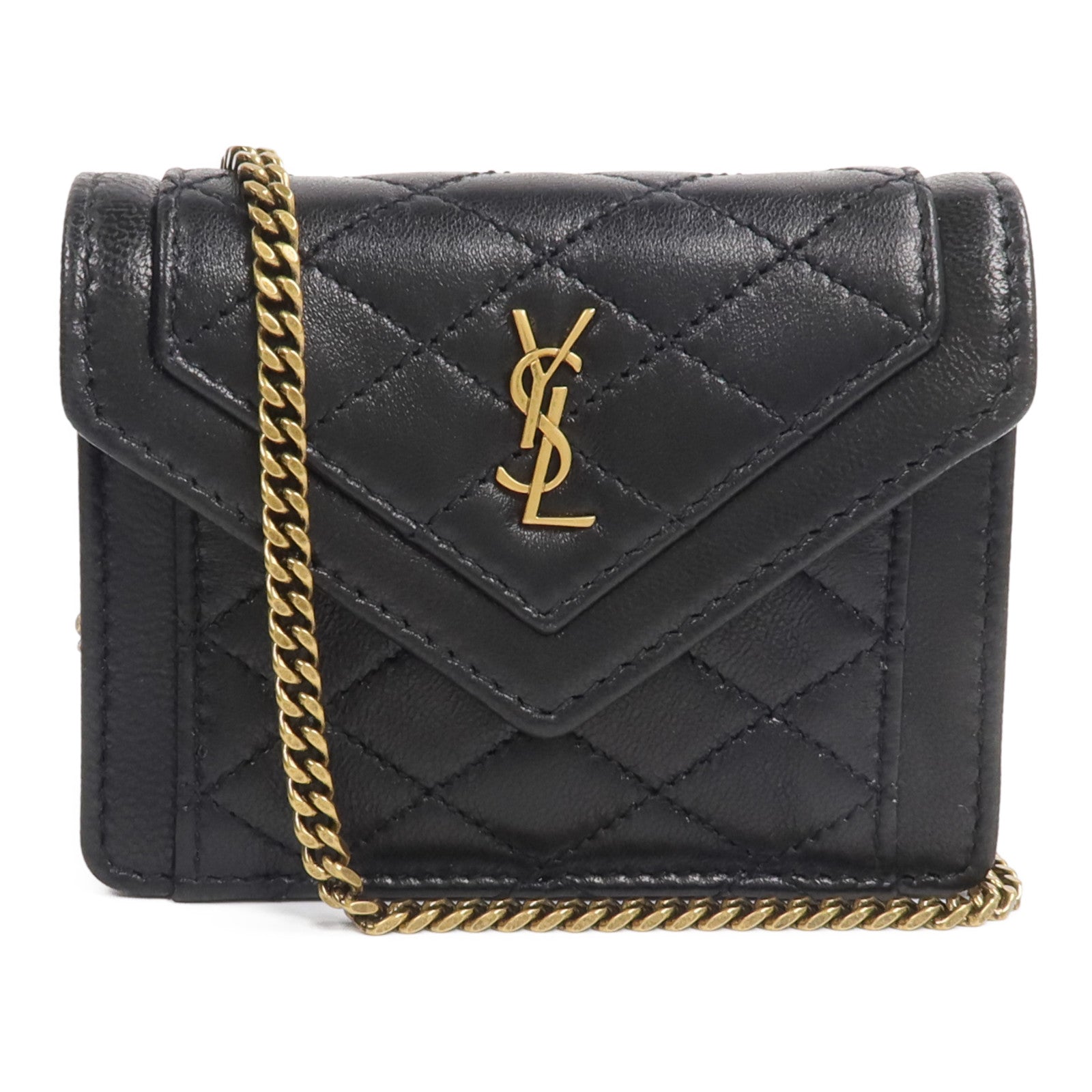 YVES SAINT LAURENT 羊皮皮革Gaby Mirco鏈帶肩背袋