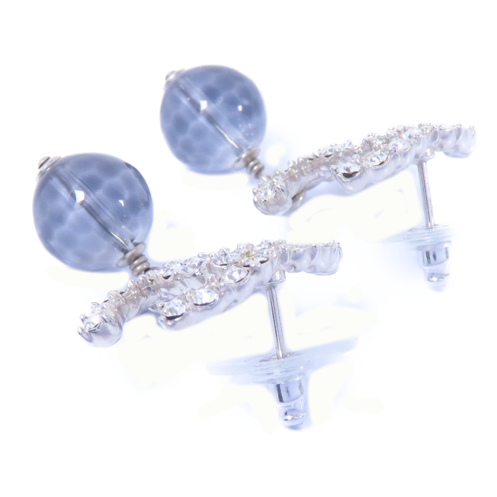 CHANEL PVC/金屬Earrings耳環銀色/透明/藍色