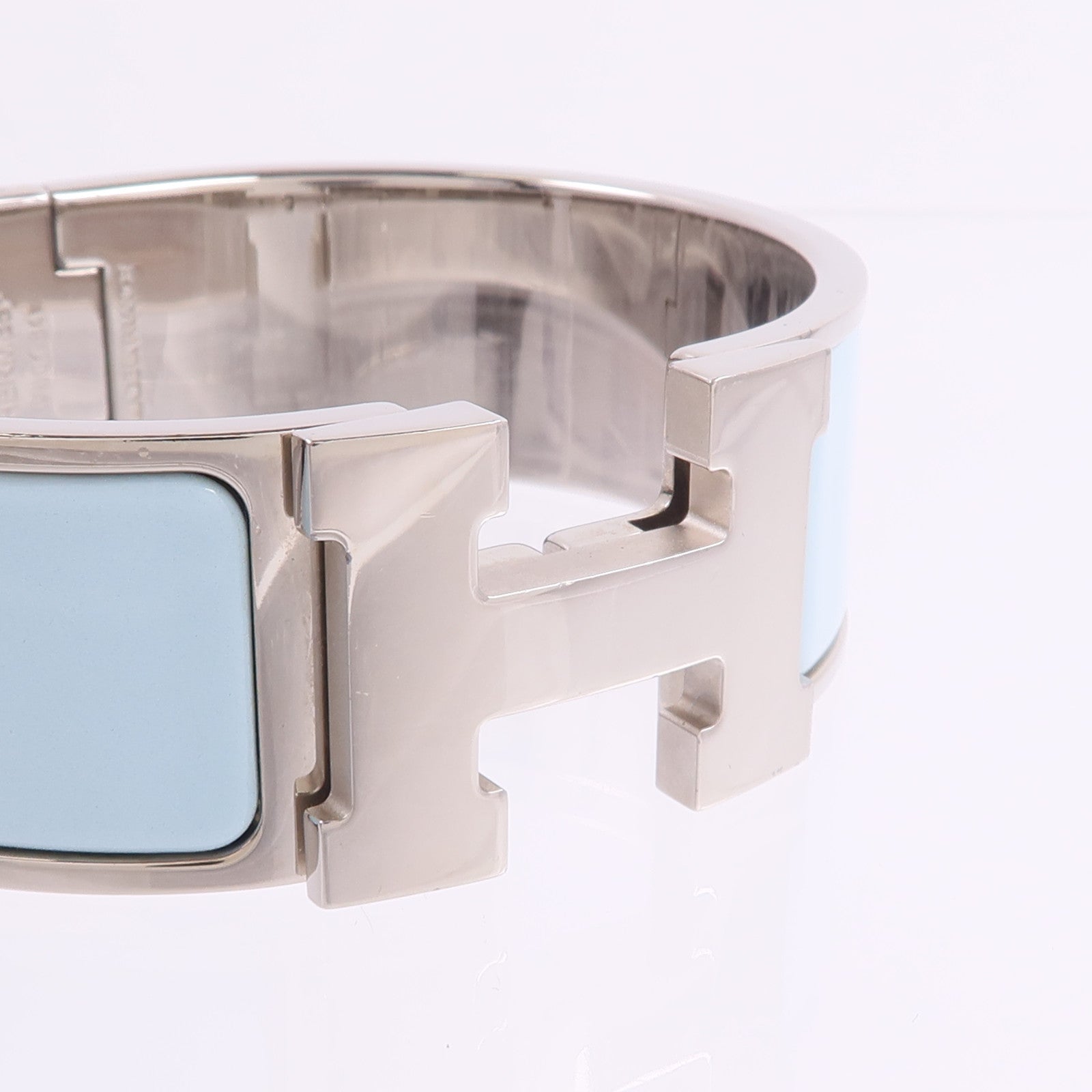 HERMES 金屬/琺瑯Clic Clac H Bracelet手鐲Bleu Polaire