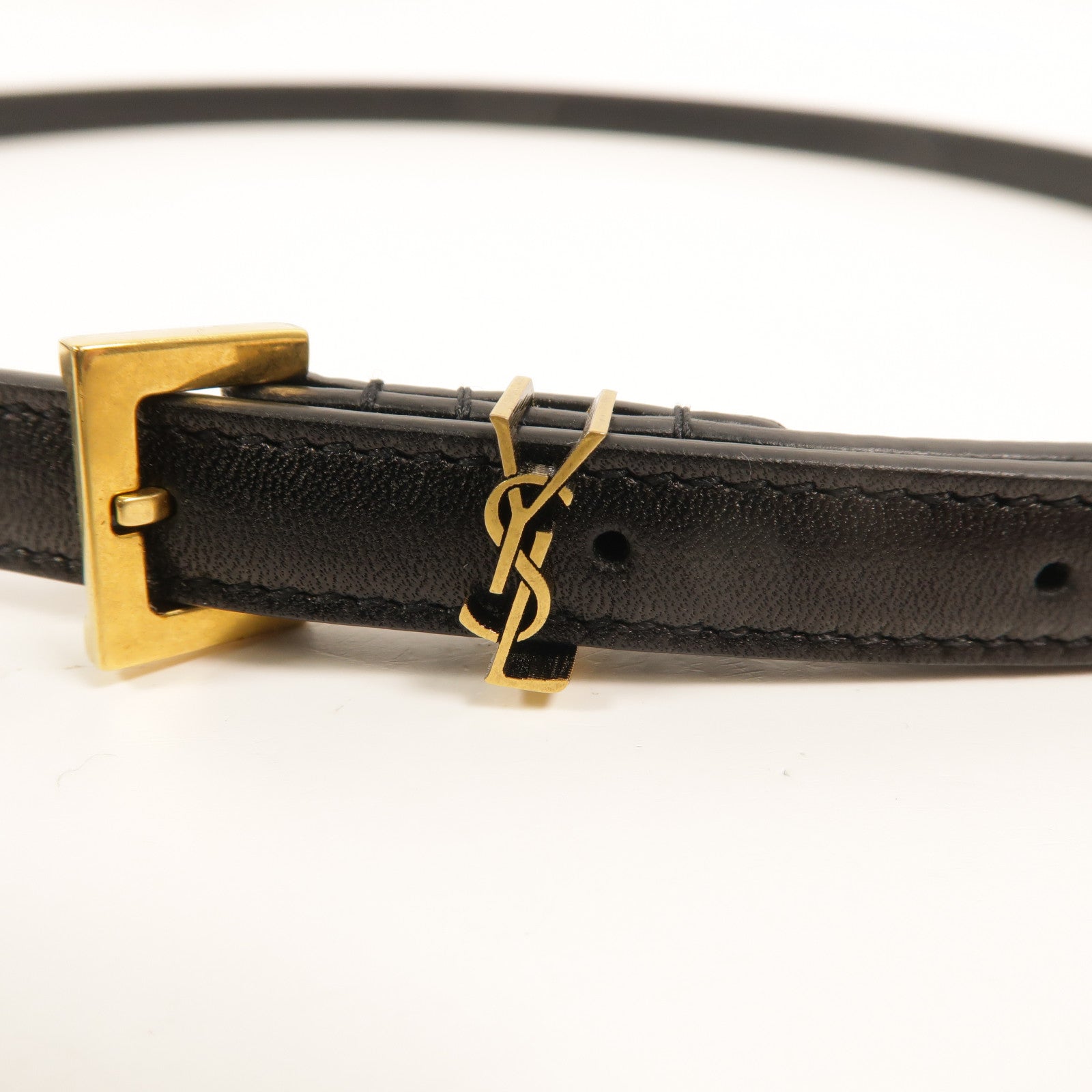 SAINT LAURENT 牛皮皮革Cassandre Extra Thin Belt皮帶