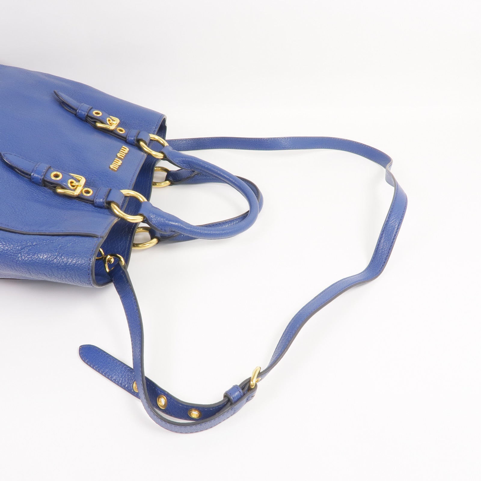 Miu Miu 牛皮皮革2 Way Shoulder金扣手挽肩背兩用袋
