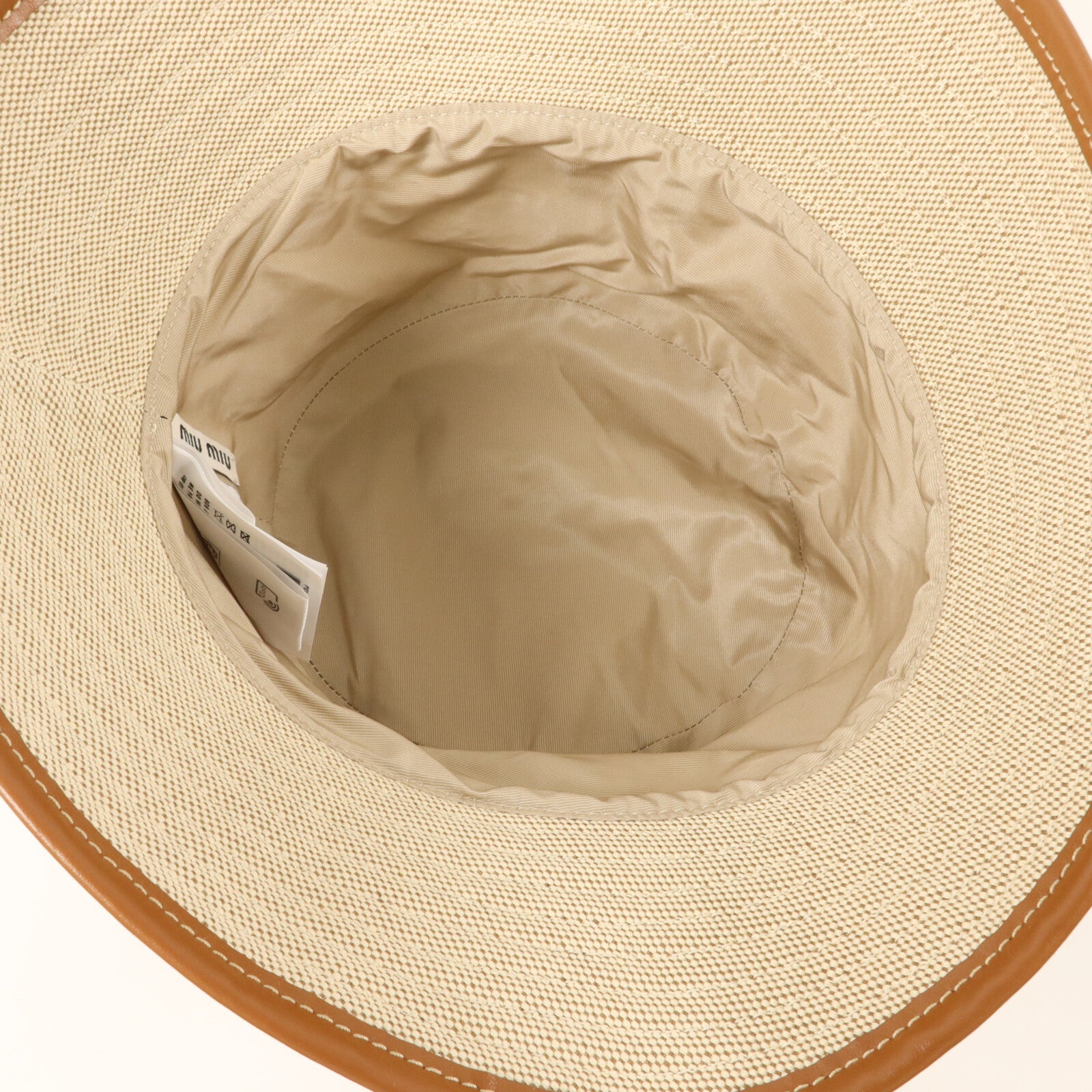 Miu Miu 帆布/牛皮皮革Bucket Hat帽子