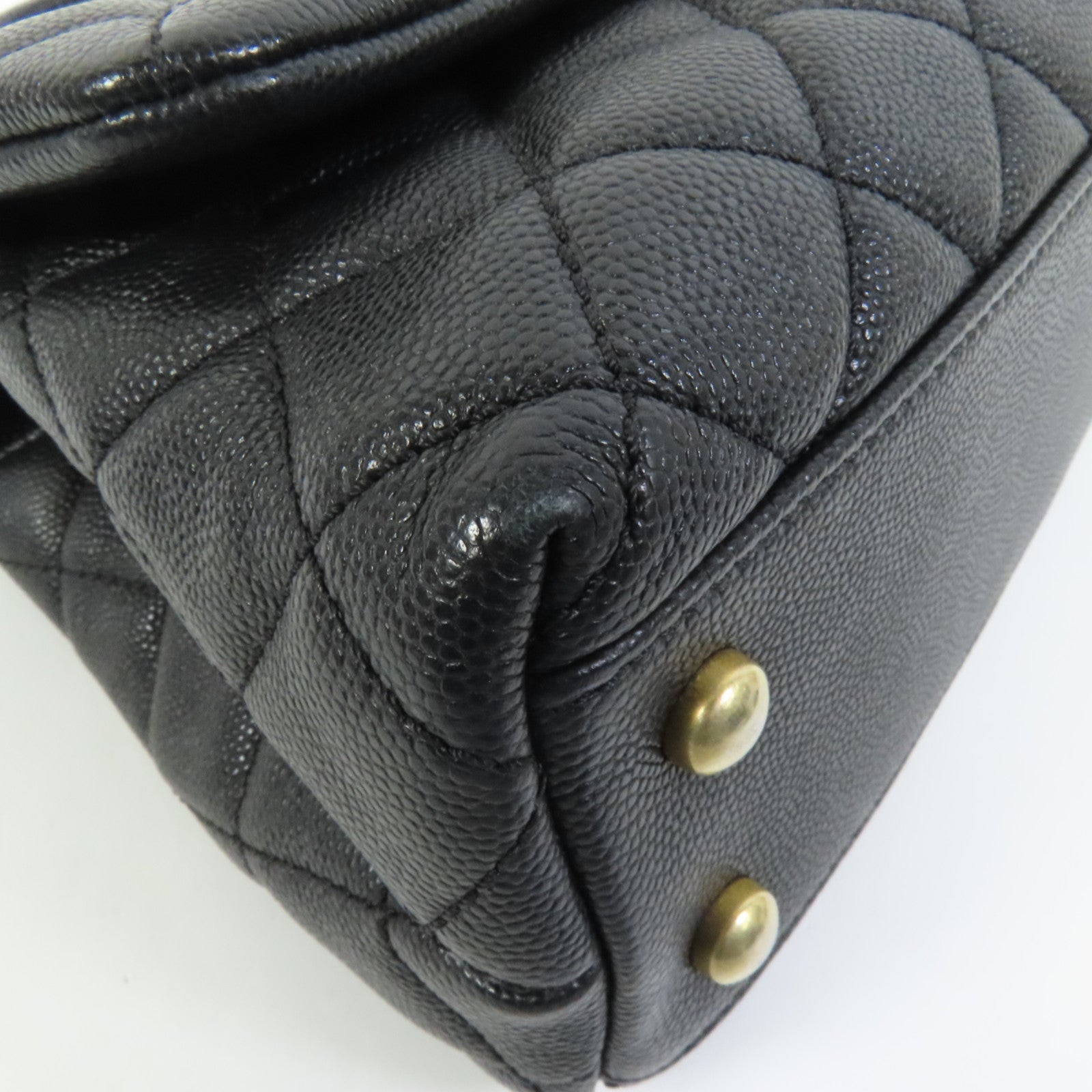 CHANEL 牛皮皮革Coco Handle Small金扣鏈帶手挽肩背兩用袋