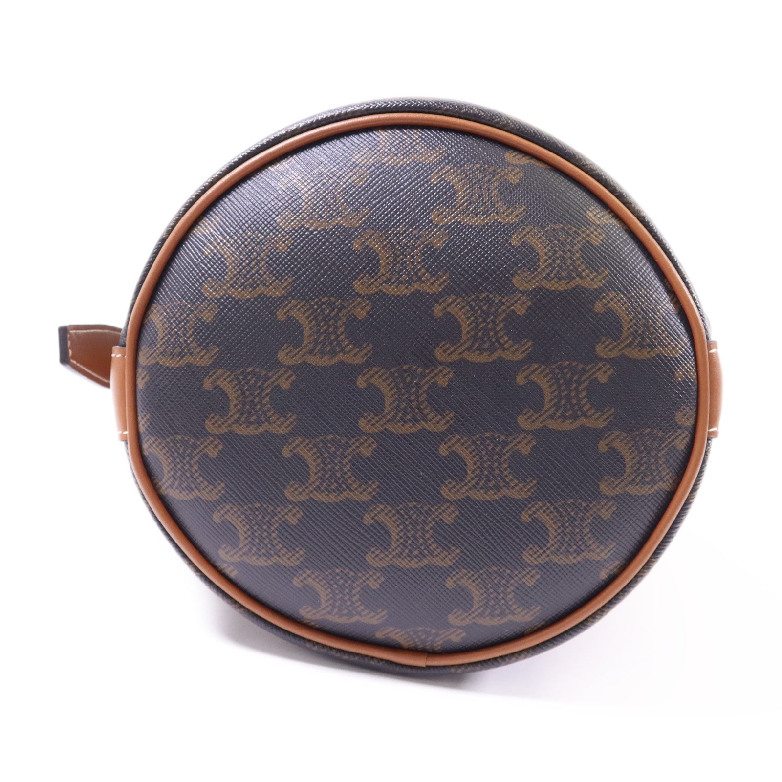 CELINE 塗層帆布Triomphe Drawstring Small Bucket金扣肩背袋