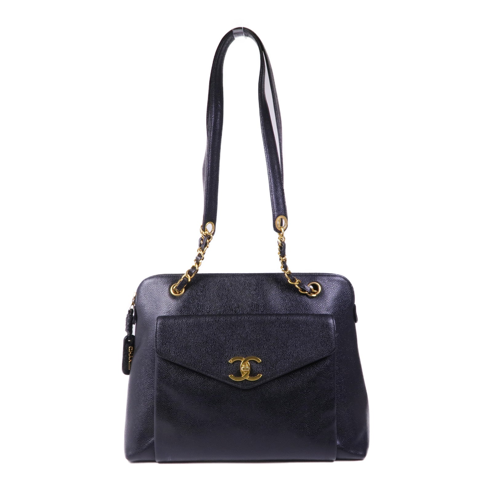 CHANEL 牛皮皮革Shoulder Tote金扣肩背袋/手挽袋