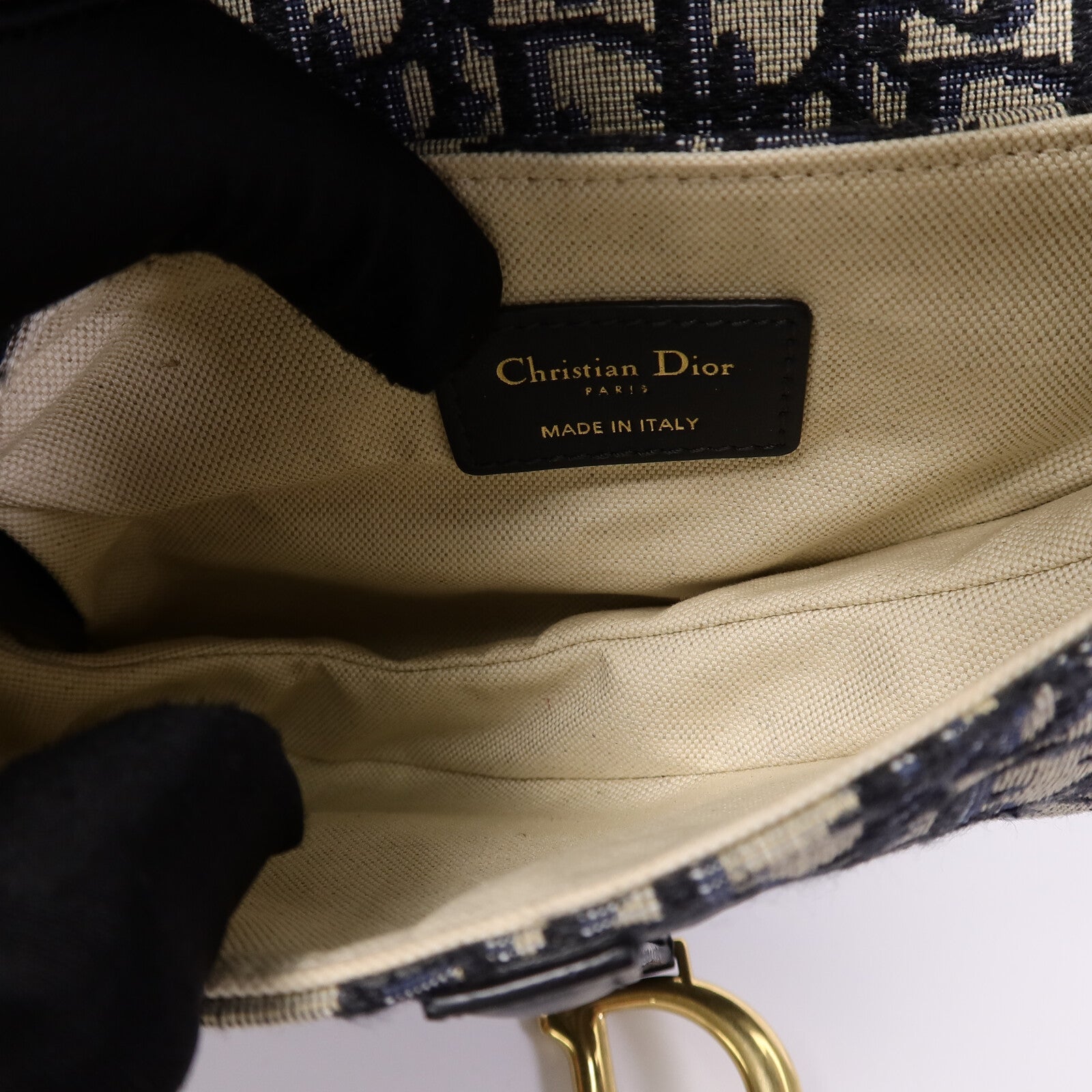 Dior 帆布Saddle Mini手挽袋