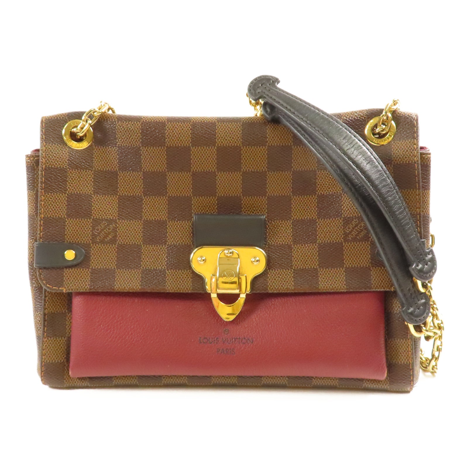 LOUIS VUITTON Damier Vavin PM金扣鏈帶肩背袋