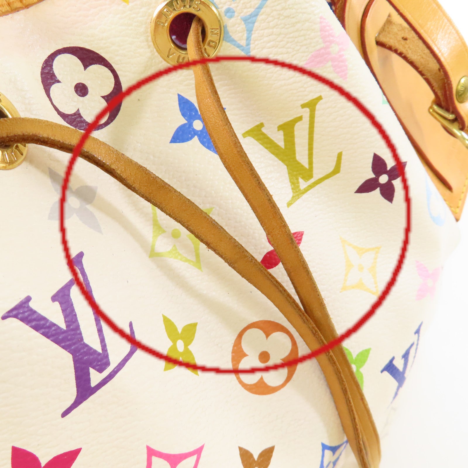 LOUIS VUITTON Monogram Multicolor Petit Noe Shoulder Bag金扣肩背袋白色/彩色