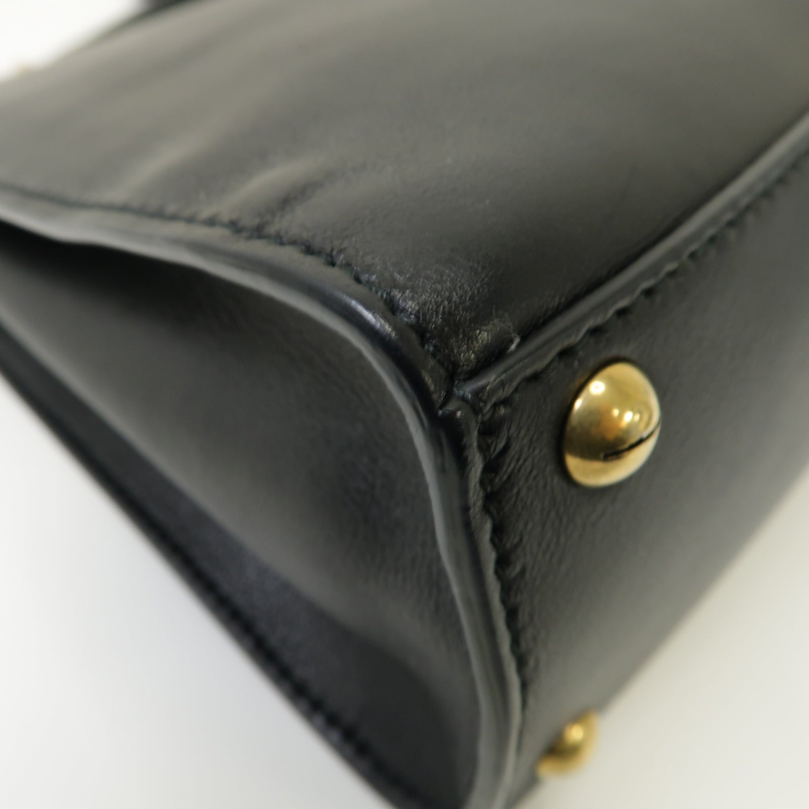 Dior 牛皮皮革2way Shoulder Bag金扣手挽肩背兩用袋黒色