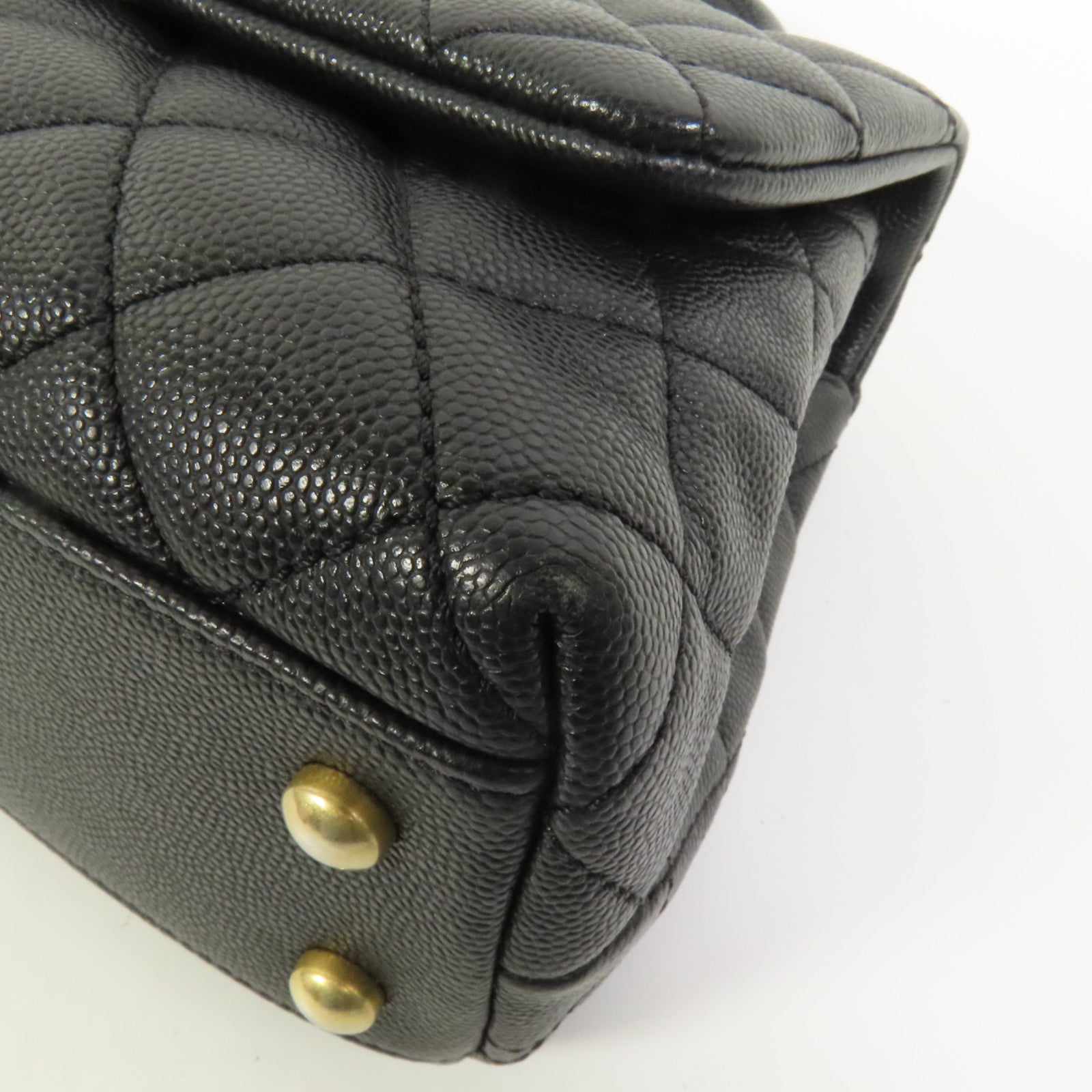 CHANEL 牛皮皮革Coco Handle Small金扣鏈帶手挽肩背兩用袋