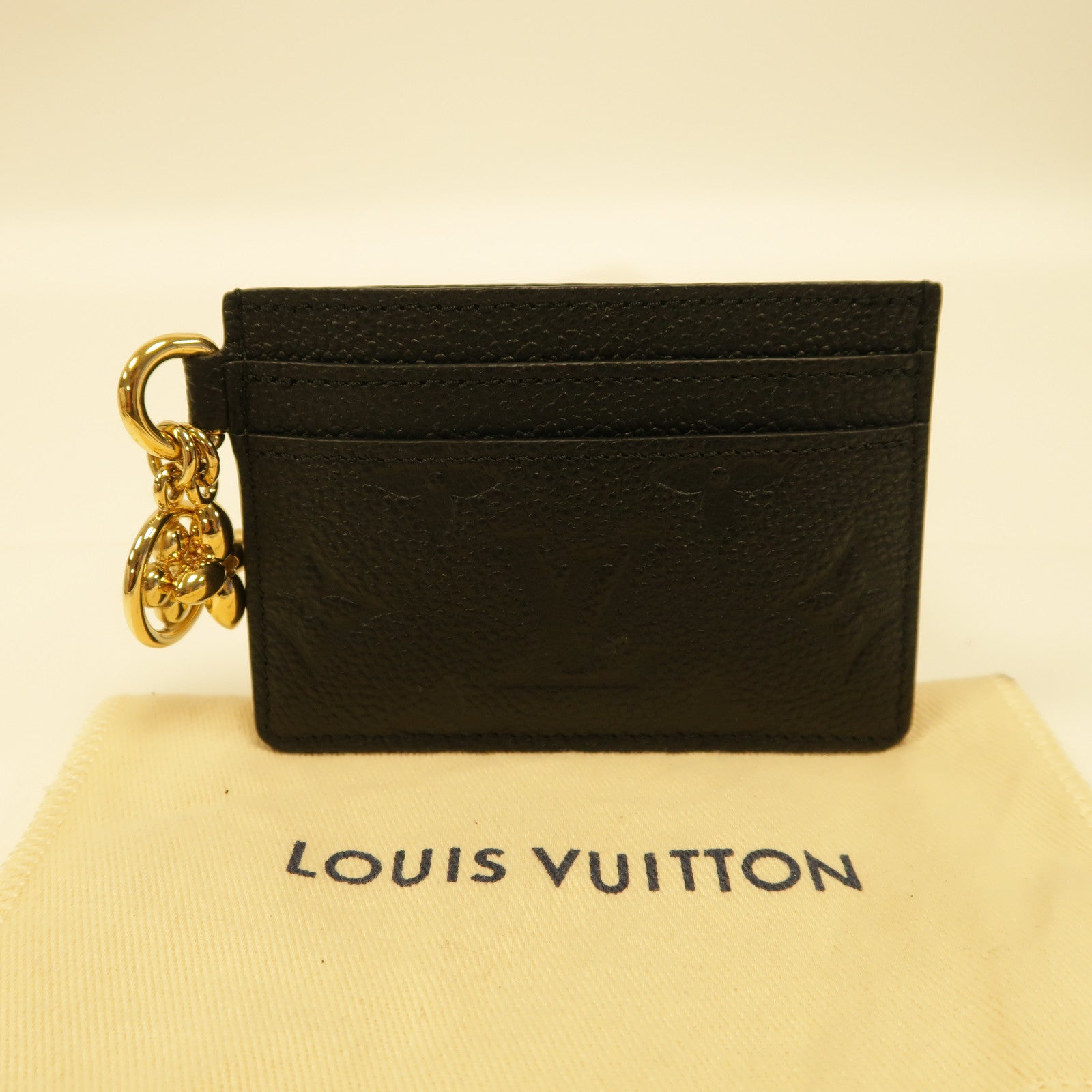 LOUIS VUITTON Monogram Empreinte Card Case金扣卡片套黑色