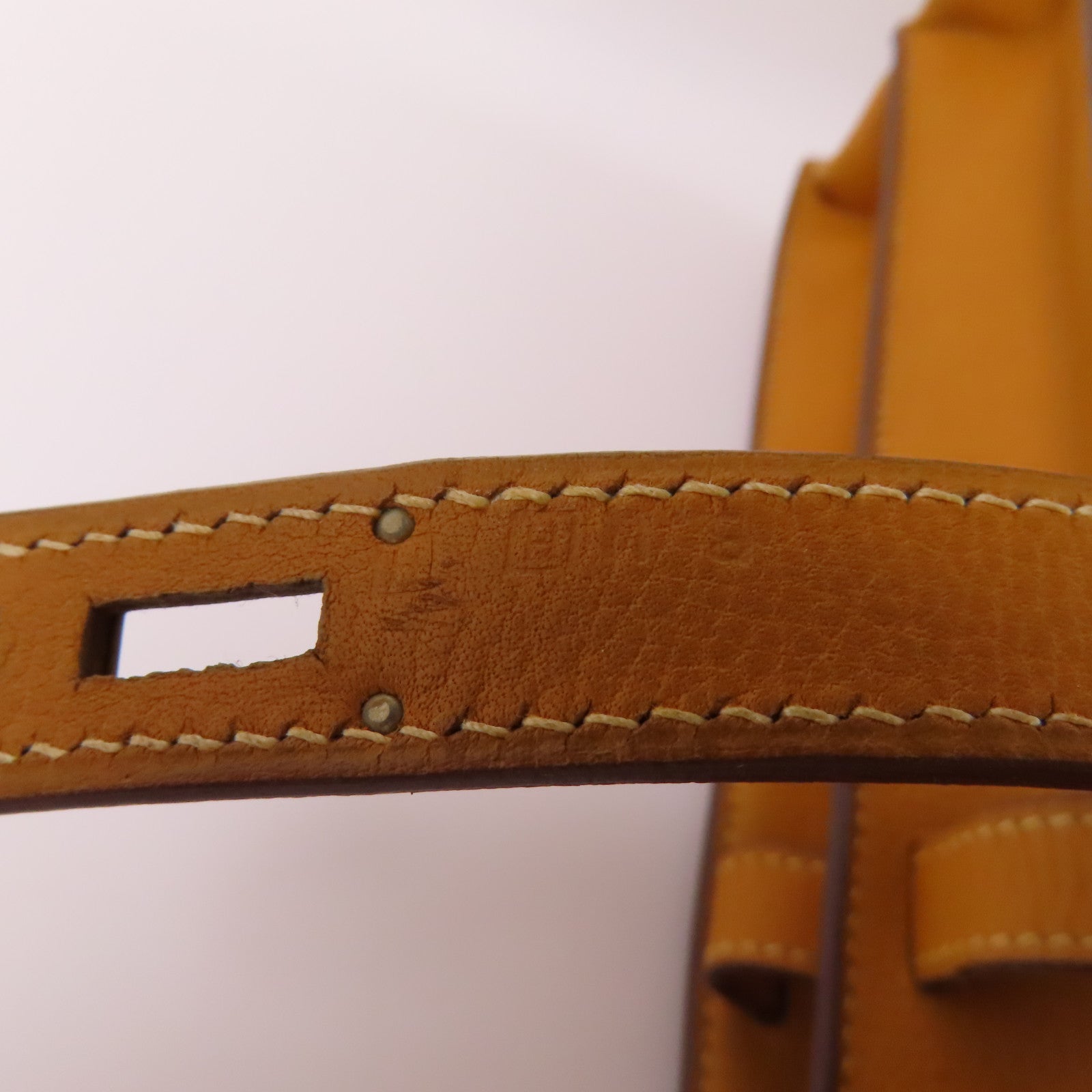 HERMES Evergrain皮革Briefcase銀扣公事包Camel
