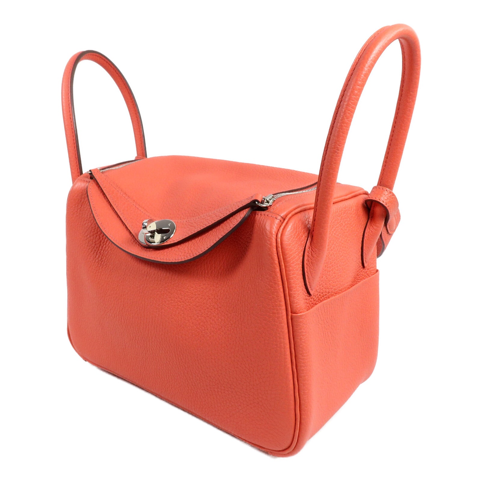 HERMES Clemence皮革Lindy 26手挽肩背兩用袋Rose Jaipur