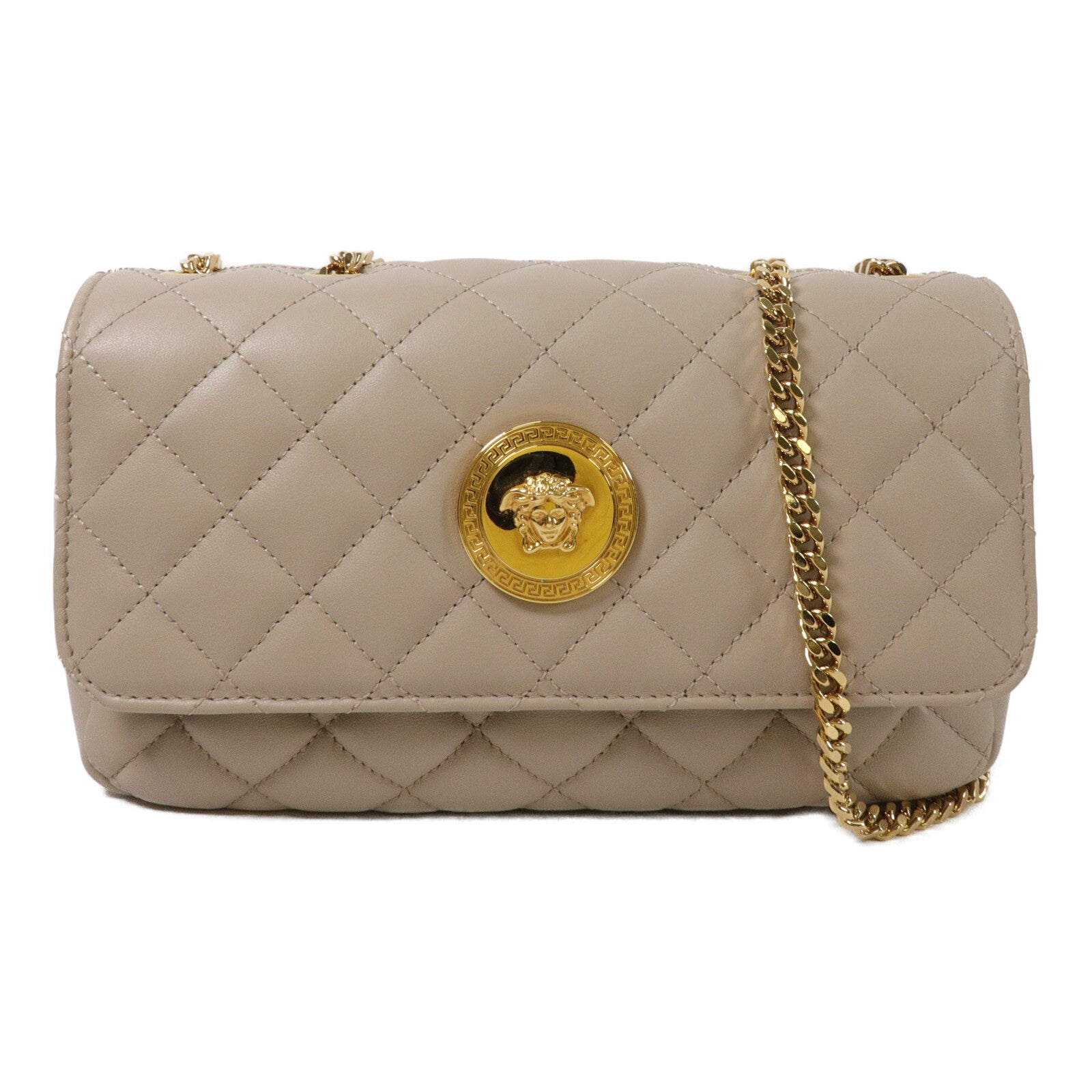 VERSACE 牛皮皮革La Medusa Chain Shoulder Bag鏈帶肩背袋