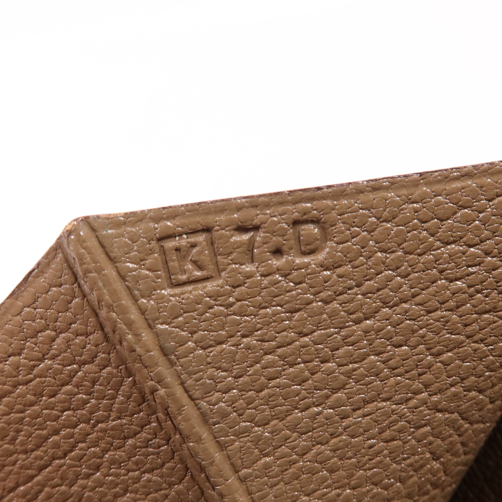 HERMES 【激減優惠】Chevre皮革Bearn Wallet金扣長錢包Etoupe