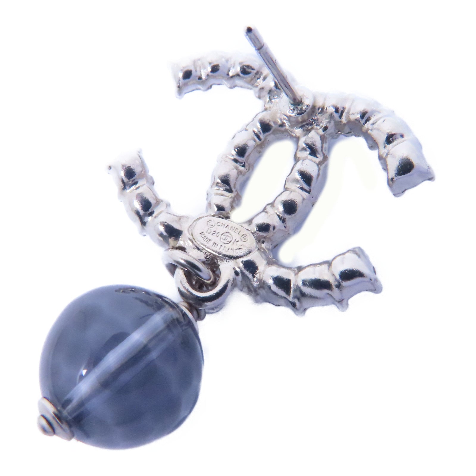 CHANEL PVC/金屬Earrings耳環銀色/透明/藍色