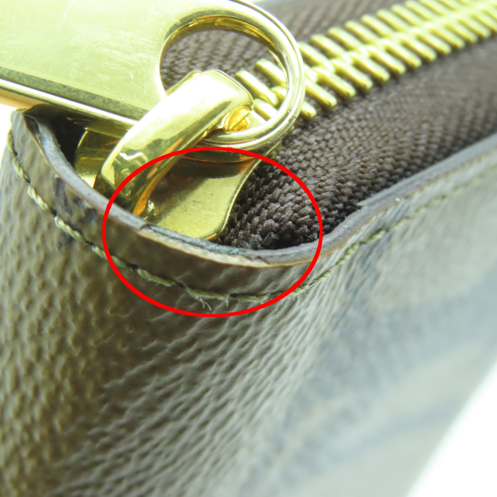 LOUIS VUITTON Monogram Giant Reverse Zipper Long Wallet Gold Buckle Long Wallet Brown