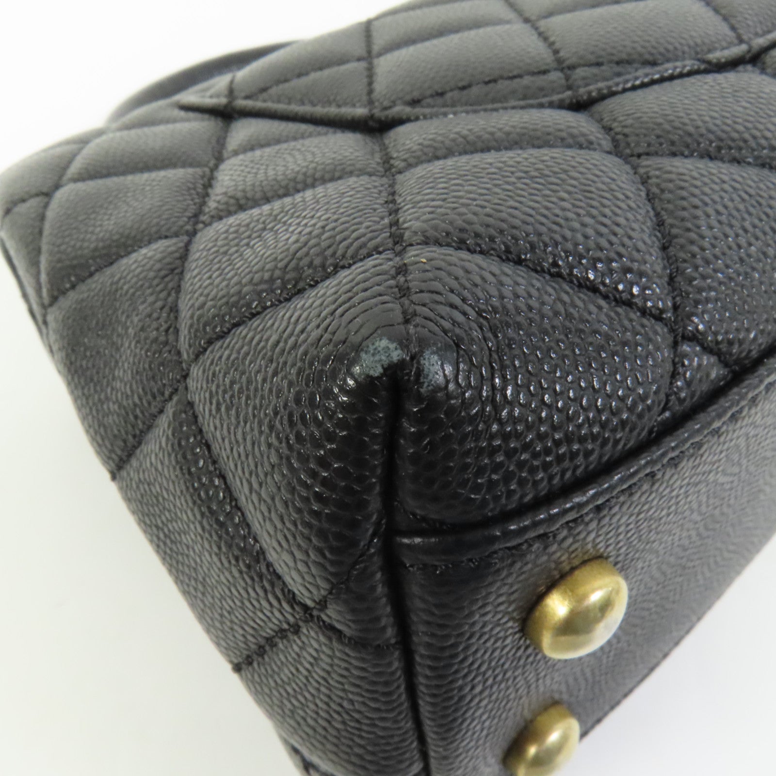 CHANEL 牛皮皮革Coco Handle Small金扣鏈帶手挽肩背兩用袋