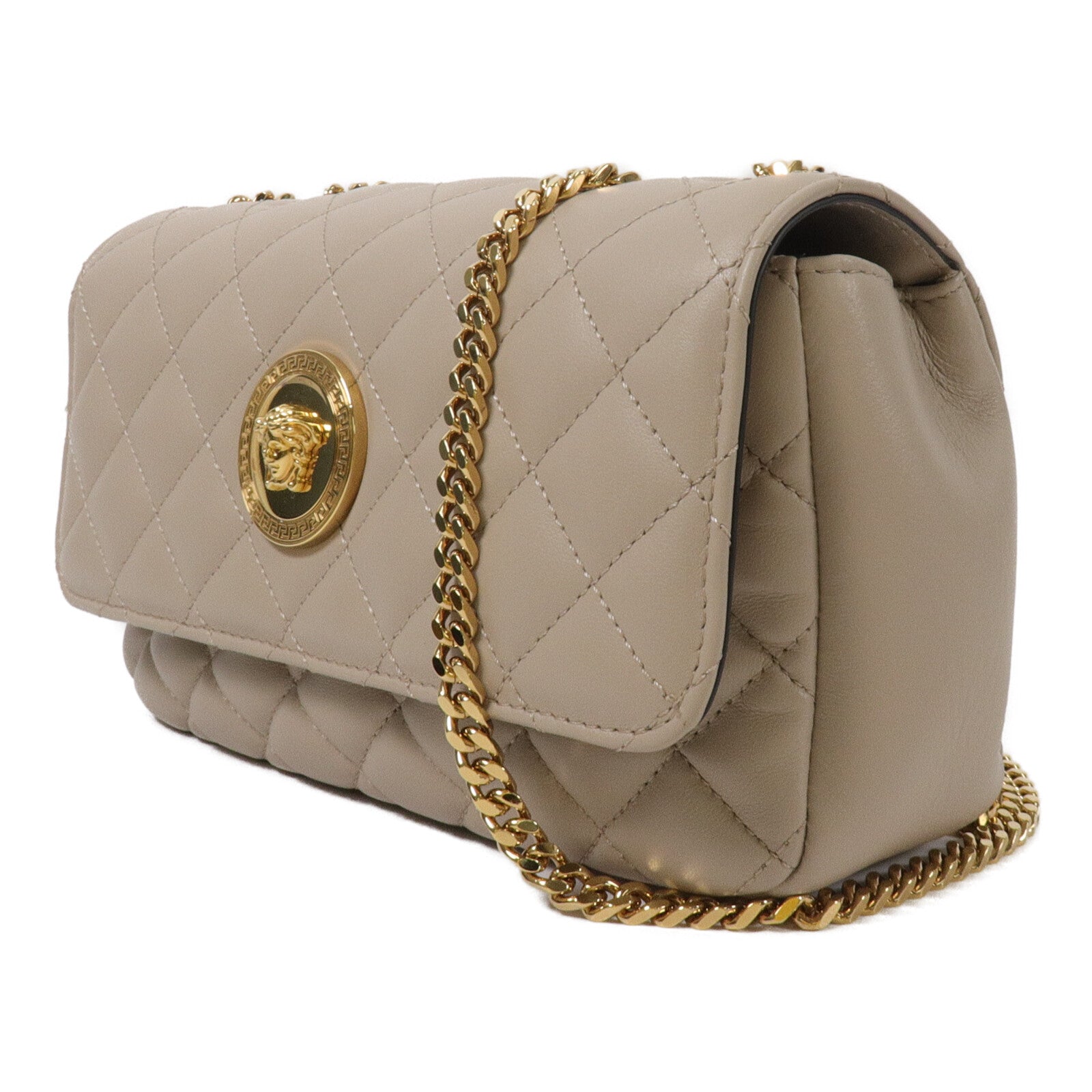 VERSACE 牛皮皮革La Medusa Chain Shoulder Bag鏈帶肩背袋