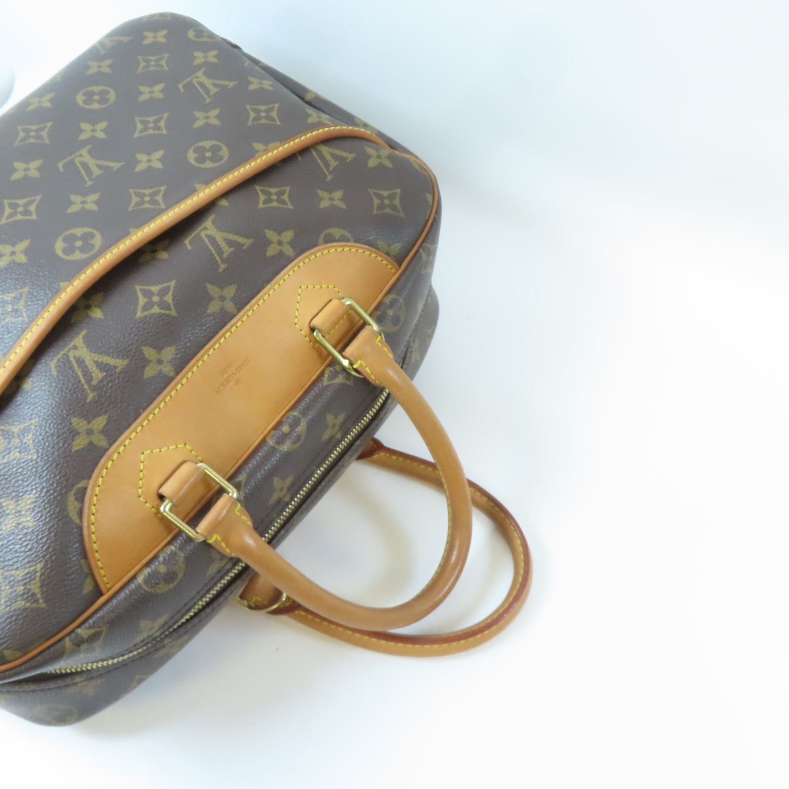 LOUIS VUITTON 【激減優惠】Monogram Deauville GM金扣手挽袋啡色