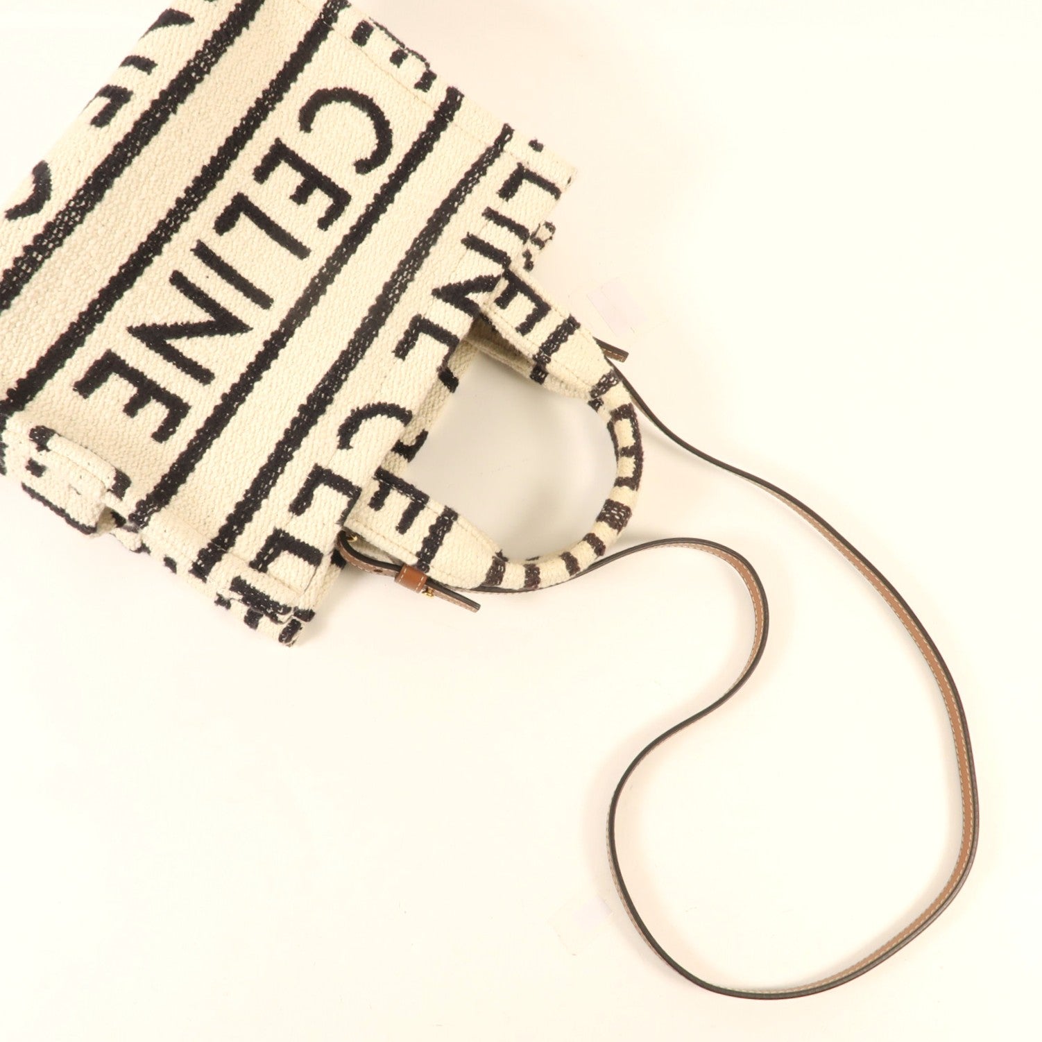 CELINE 帆布Tote Bag金扣手挽肩背兩用袋