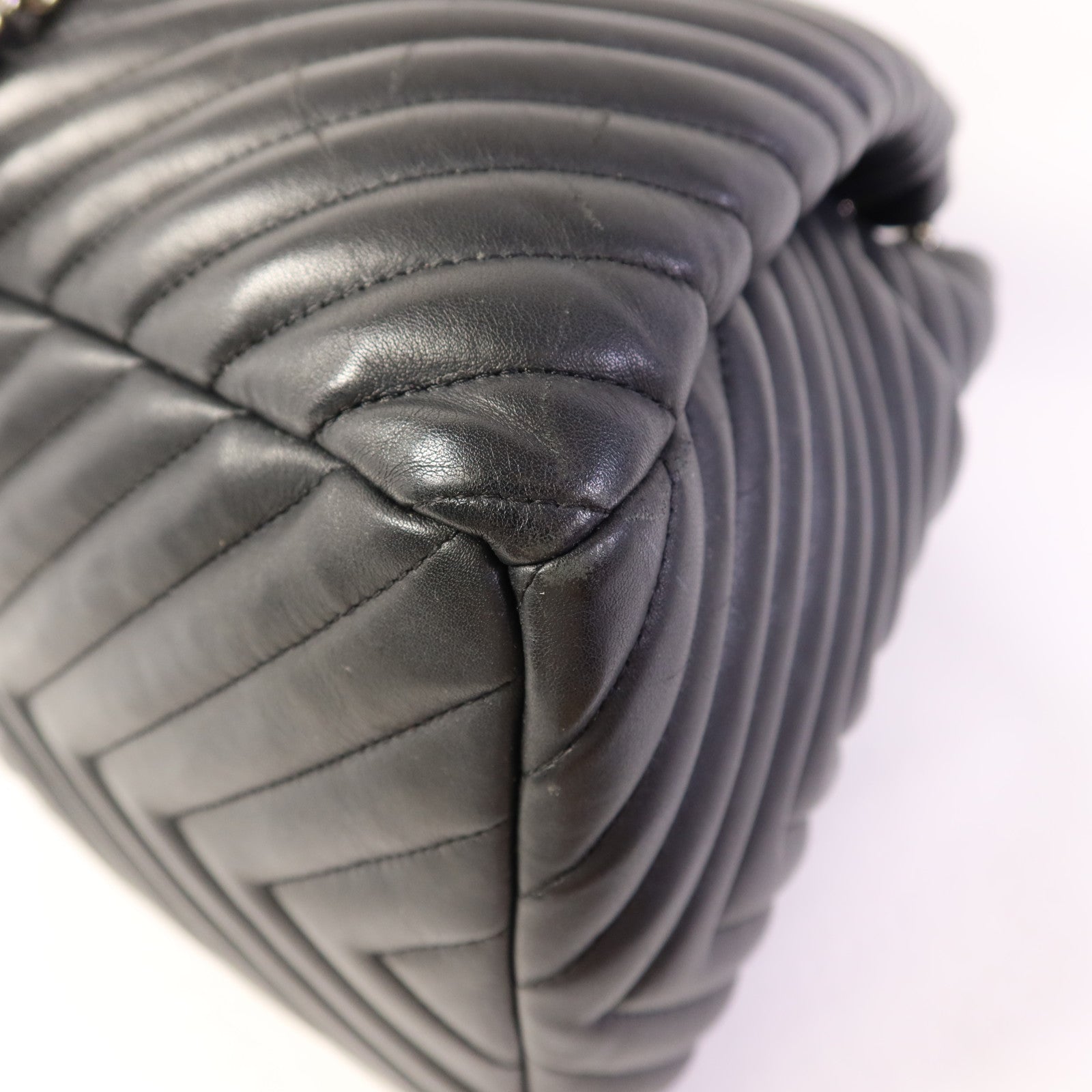 CHANEL 羊皮皮革Shoulder Bag銀扣肩背袋