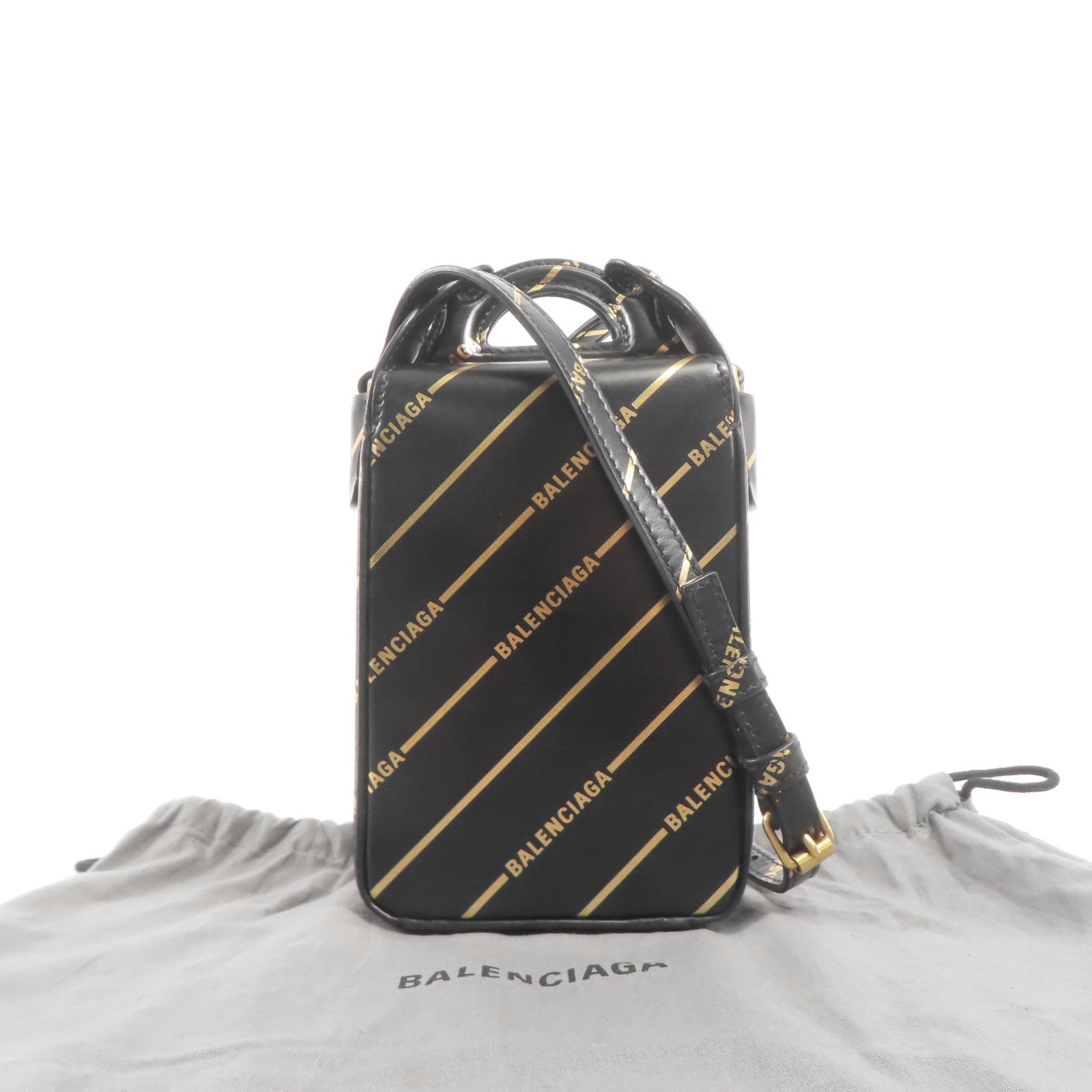 BALENCIAGA 牛皮皮革Logo Shoulder Bag金扣手挽肩背兩用袋