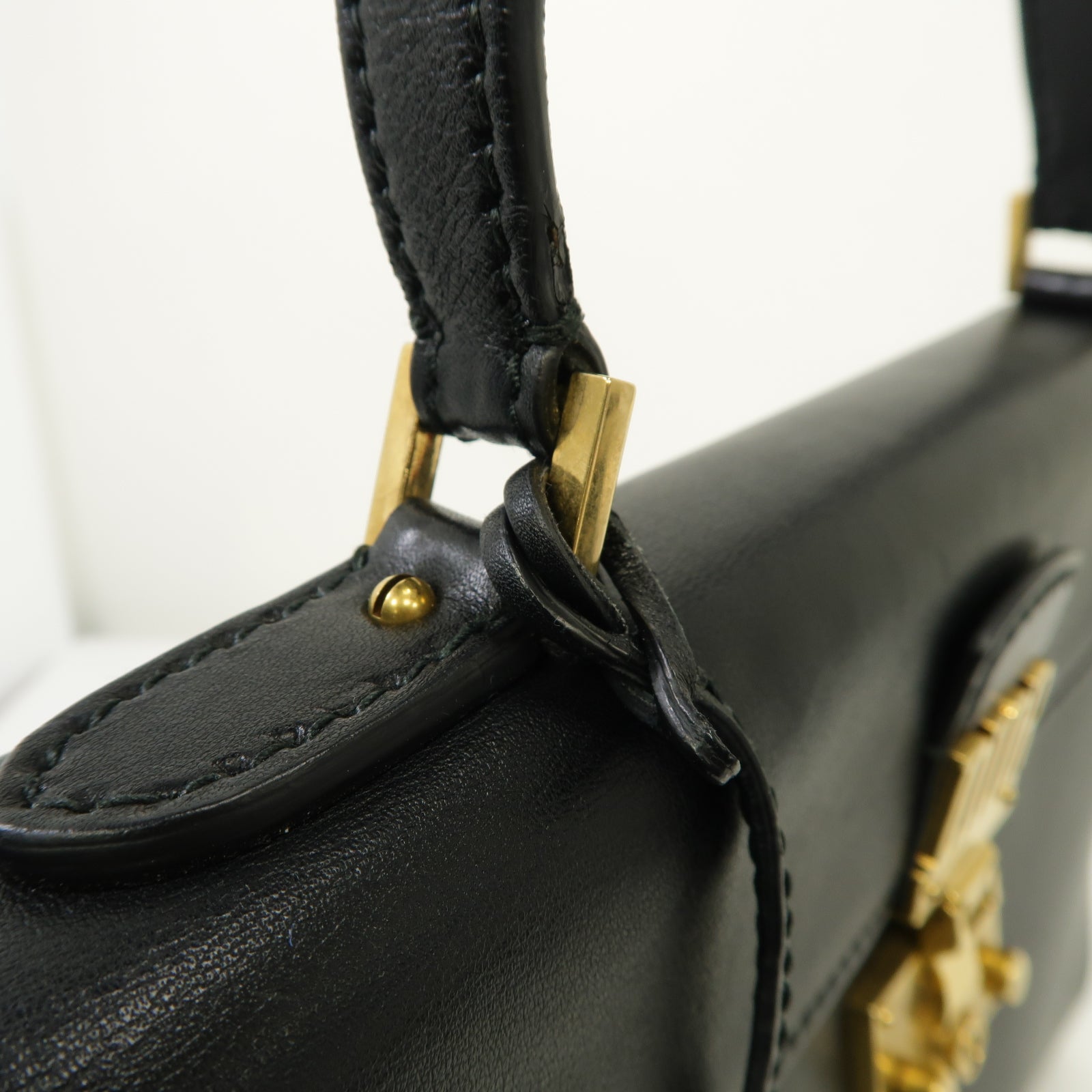 Dior 牛皮皮革2way Shoulder Bag金扣手挽肩背兩用袋黒色