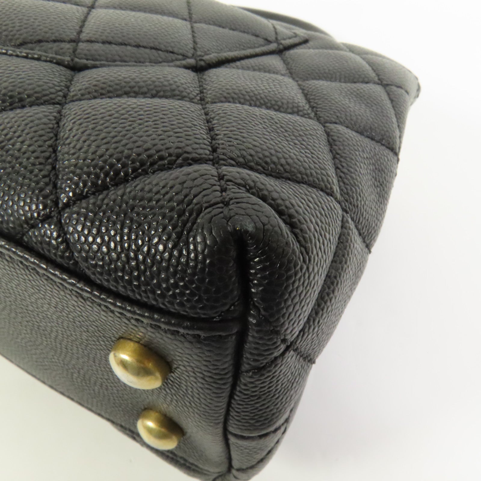 CHANEL 牛皮皮革Coco Handle Small金扣鏈帶手挽肩背兩用袋