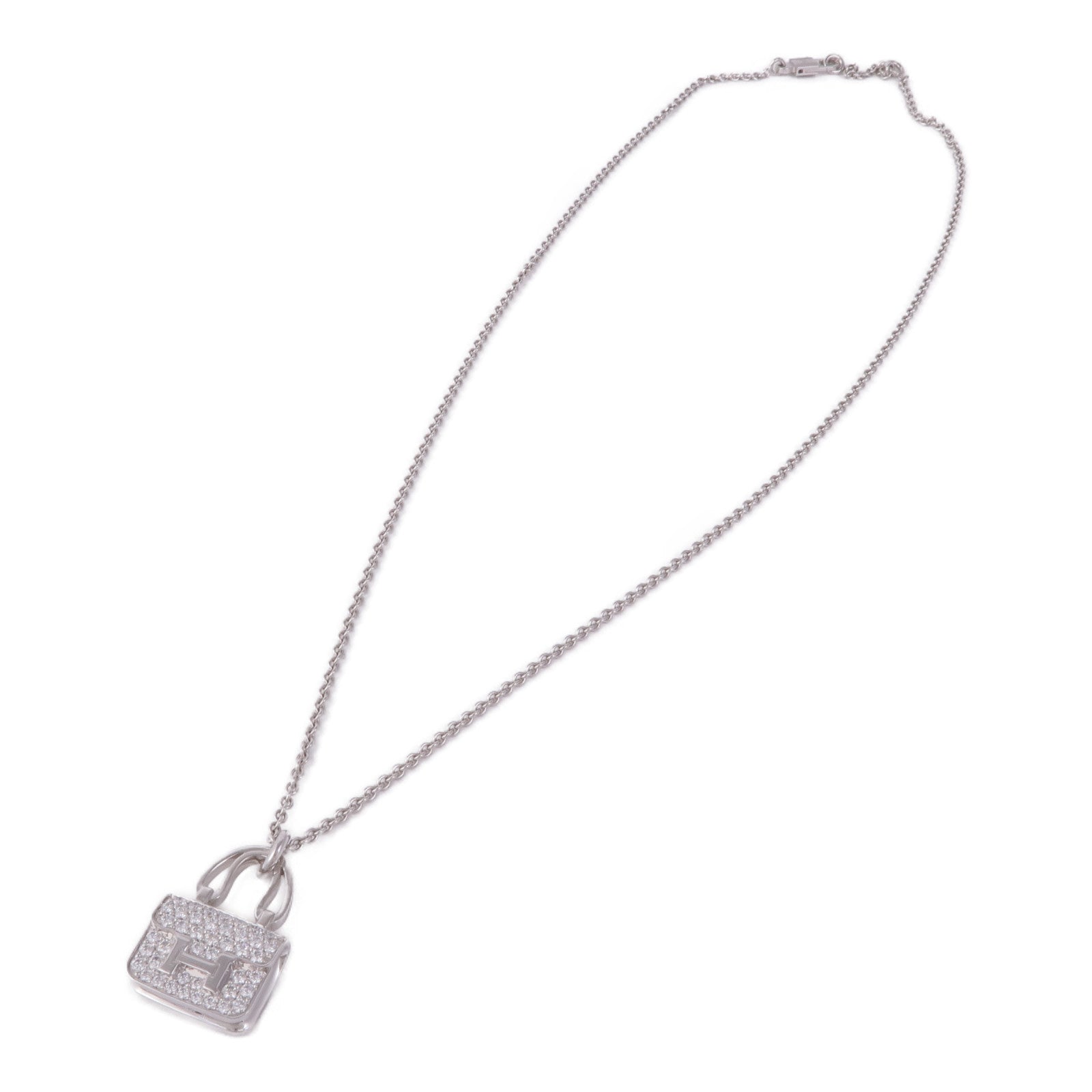 HERMES 【激減優惠】18K白金Amulettes Constance Pendant鑽石項鍊
