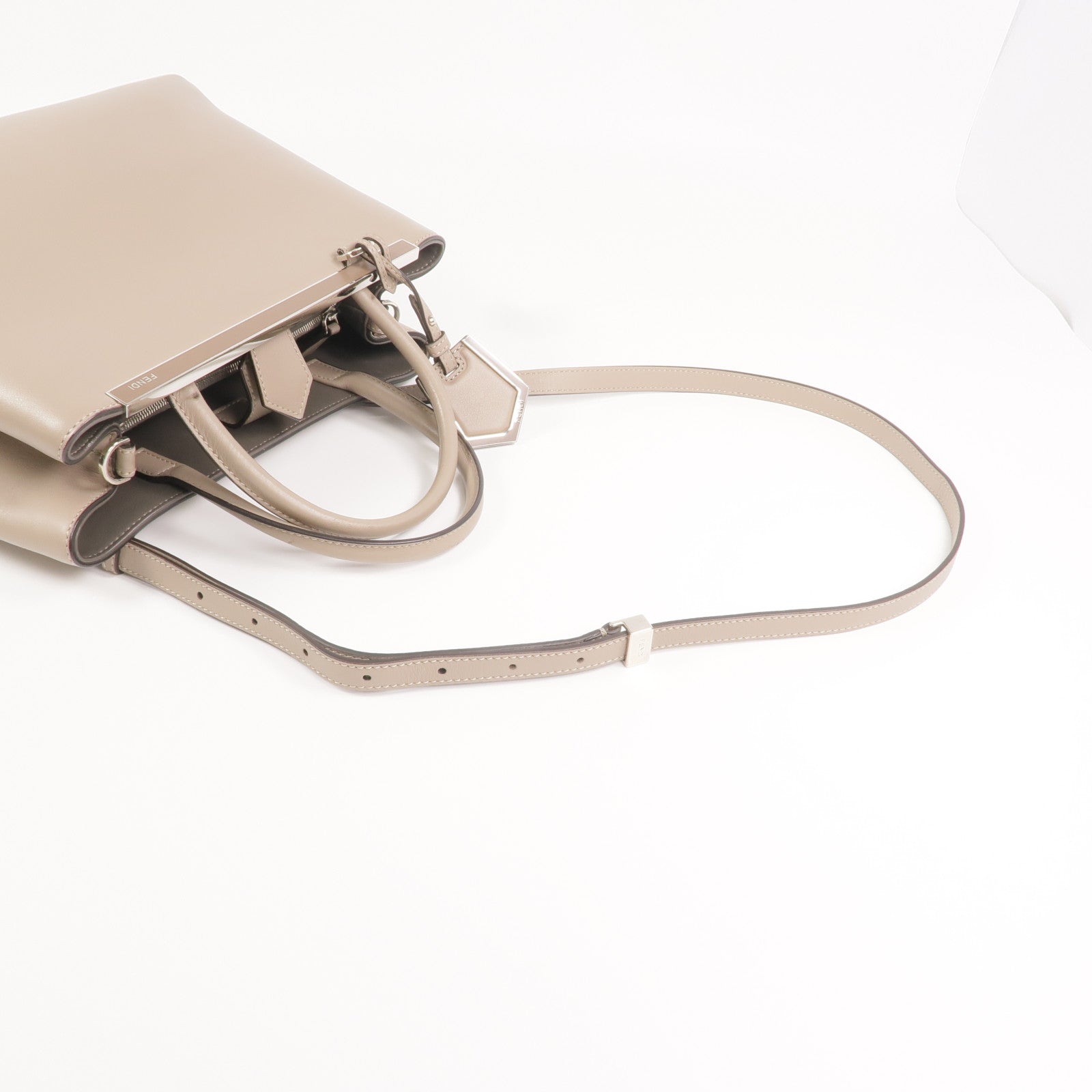 FENDI 牛皮皮革2 Jours Bag Small銀扣手挽肩背兩用袋