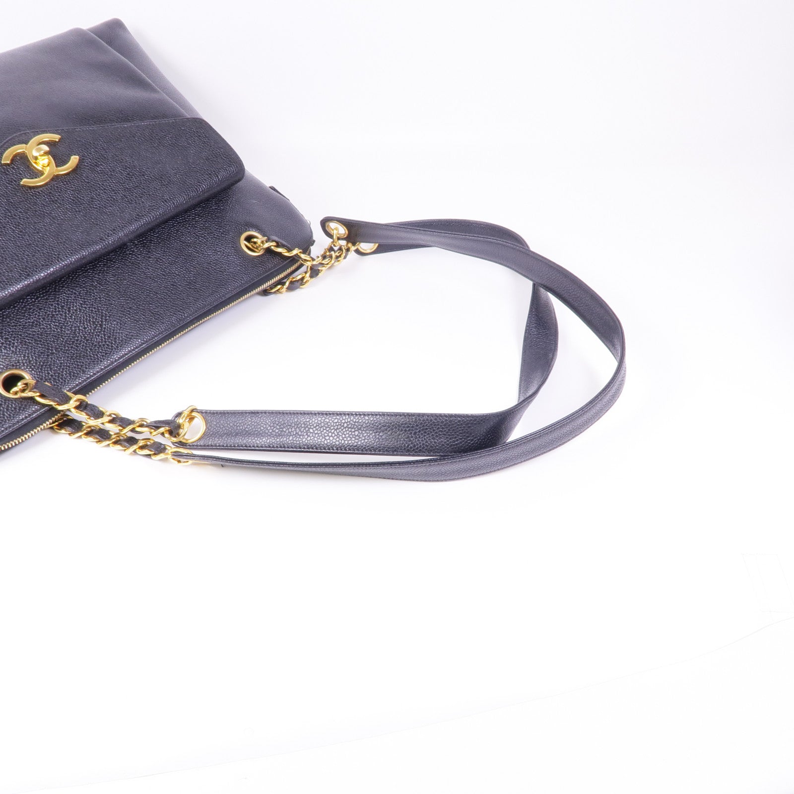 CHANEL 牛皮皮革Shoulder Tote金扣肩背袋/手挽袋