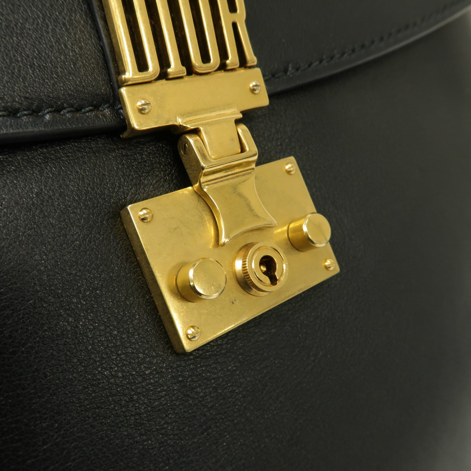 Dior 牛皮皮革2way Shoulder Bag金扣手挽肩背兩用袋黒色