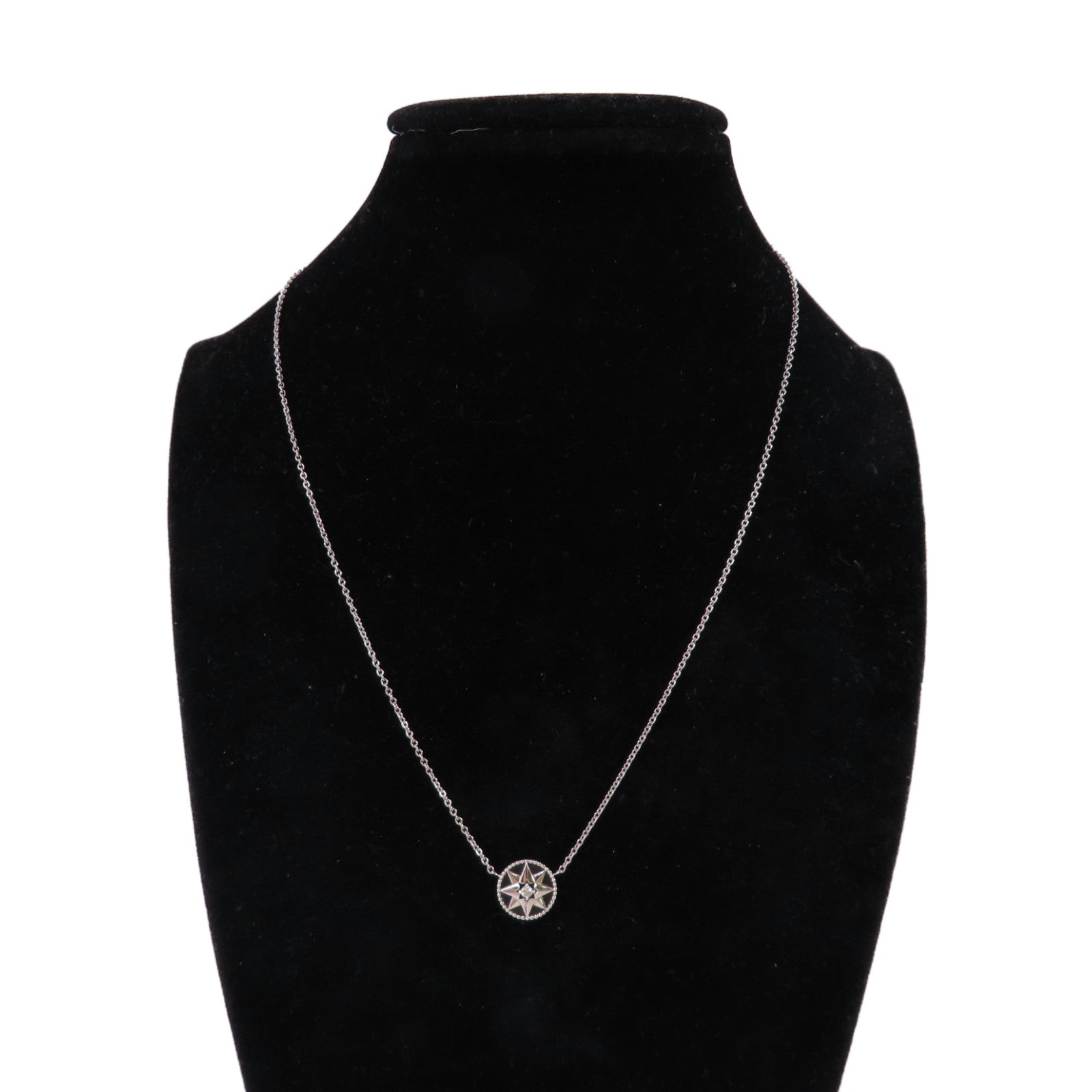 Dior 18K白金/鑽石Rose Des Vents Diamond Necklace項鍊