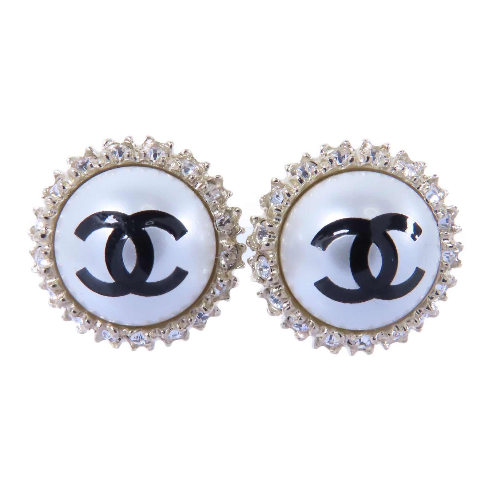 CHANEL PVC/金屬Earrings耳環金色/透明/白色