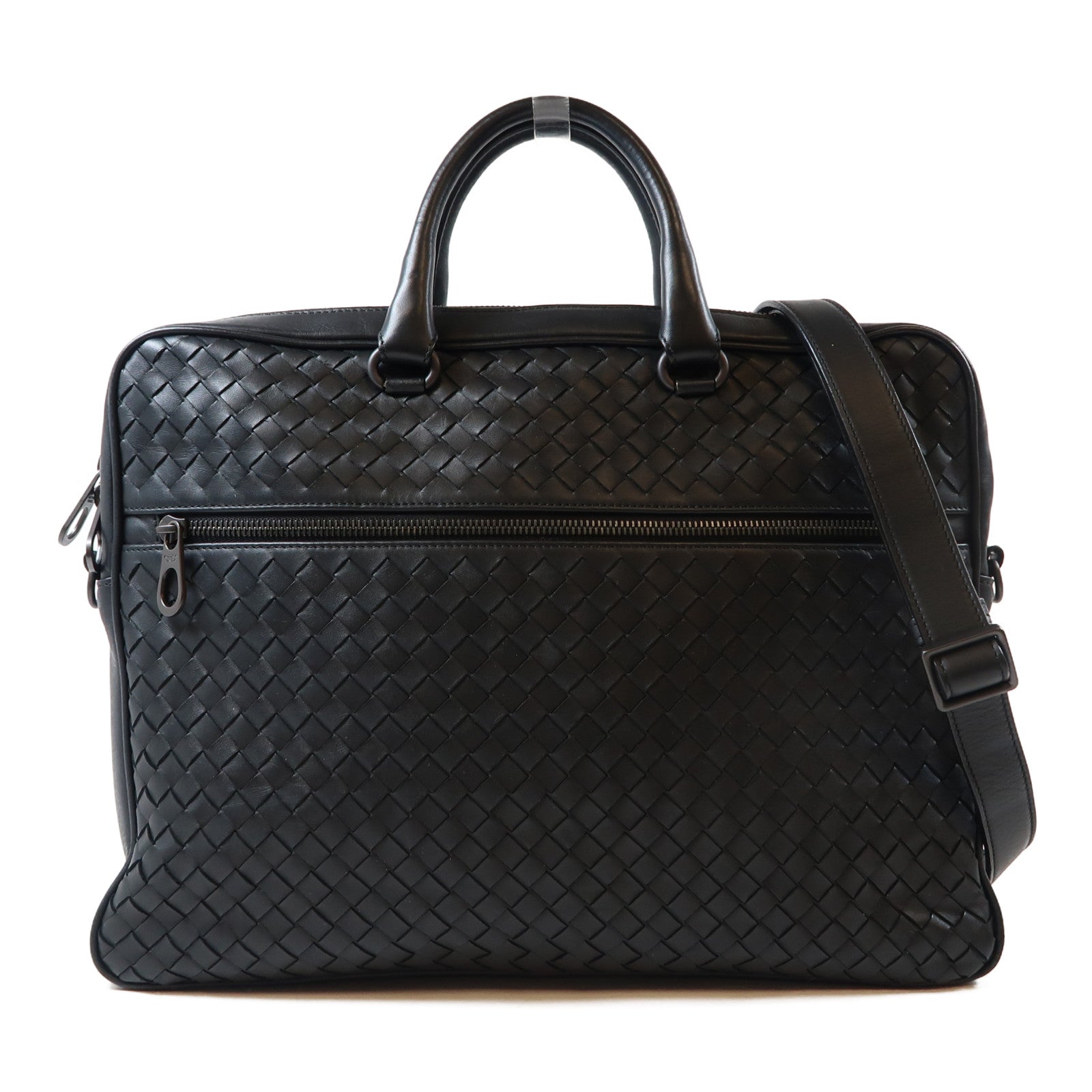 BOTTEGA VENETA 織紋牛皮皮革Shoulder Bag手挽肩背兩用袋黑色