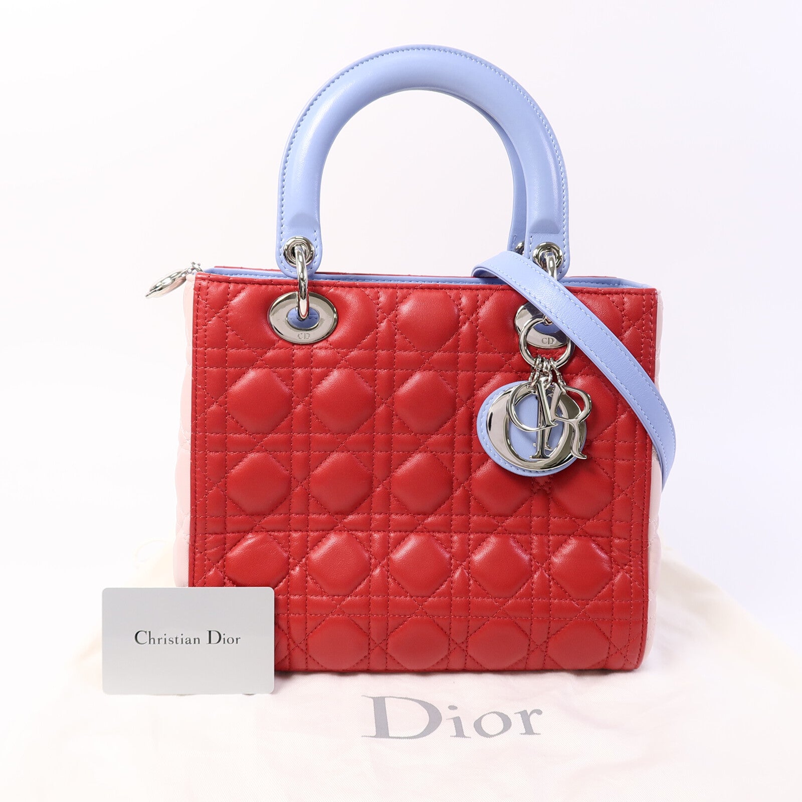 Dior 牛皮皮革Lady Dior Medium手挽肩背兩用
