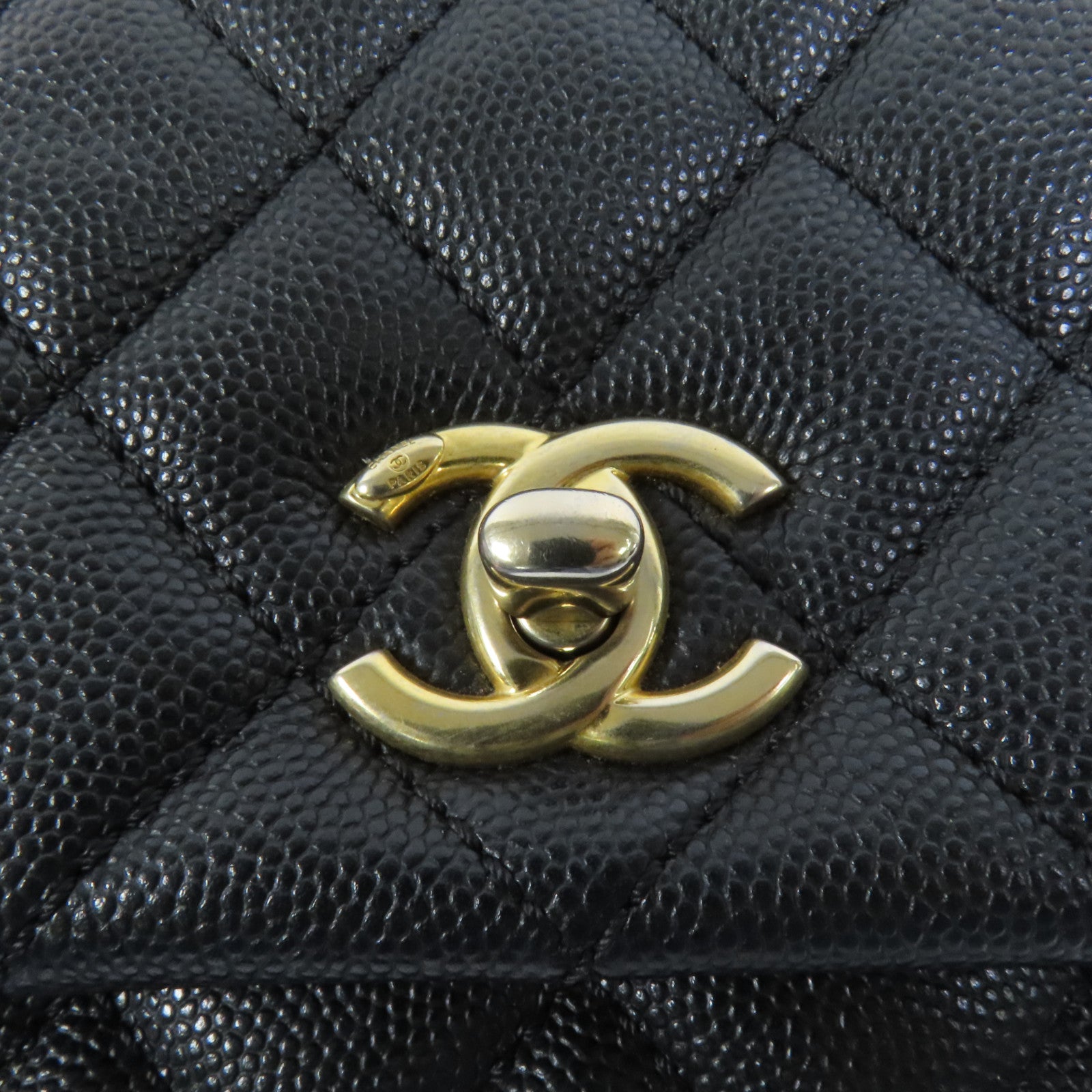 CHANEL 牛皮皮革Coco Handle Small金扣鏈帶手挽肩背兩用袋
