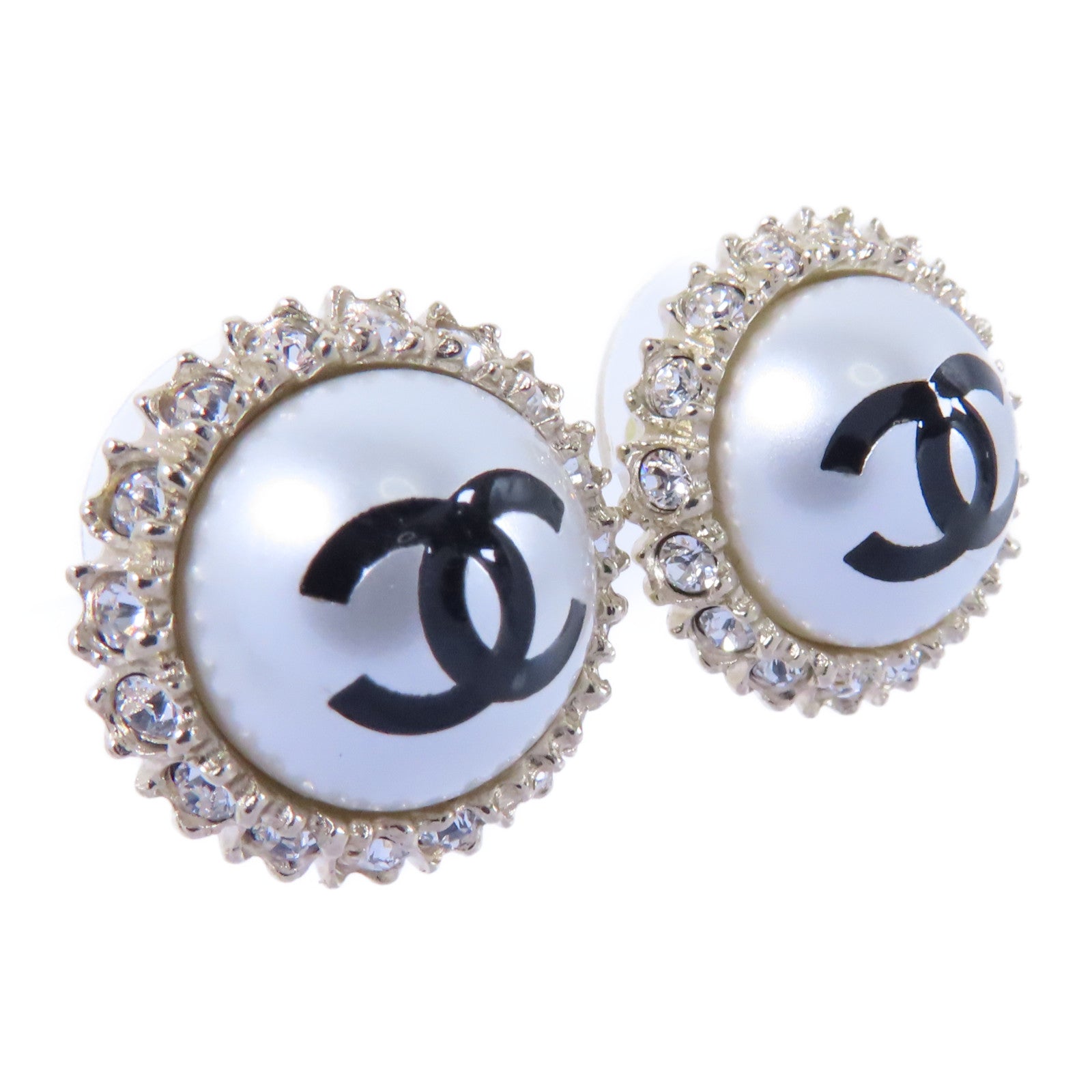 CHANEL PVC/金屬Earrings耳環金色/透明/白色
