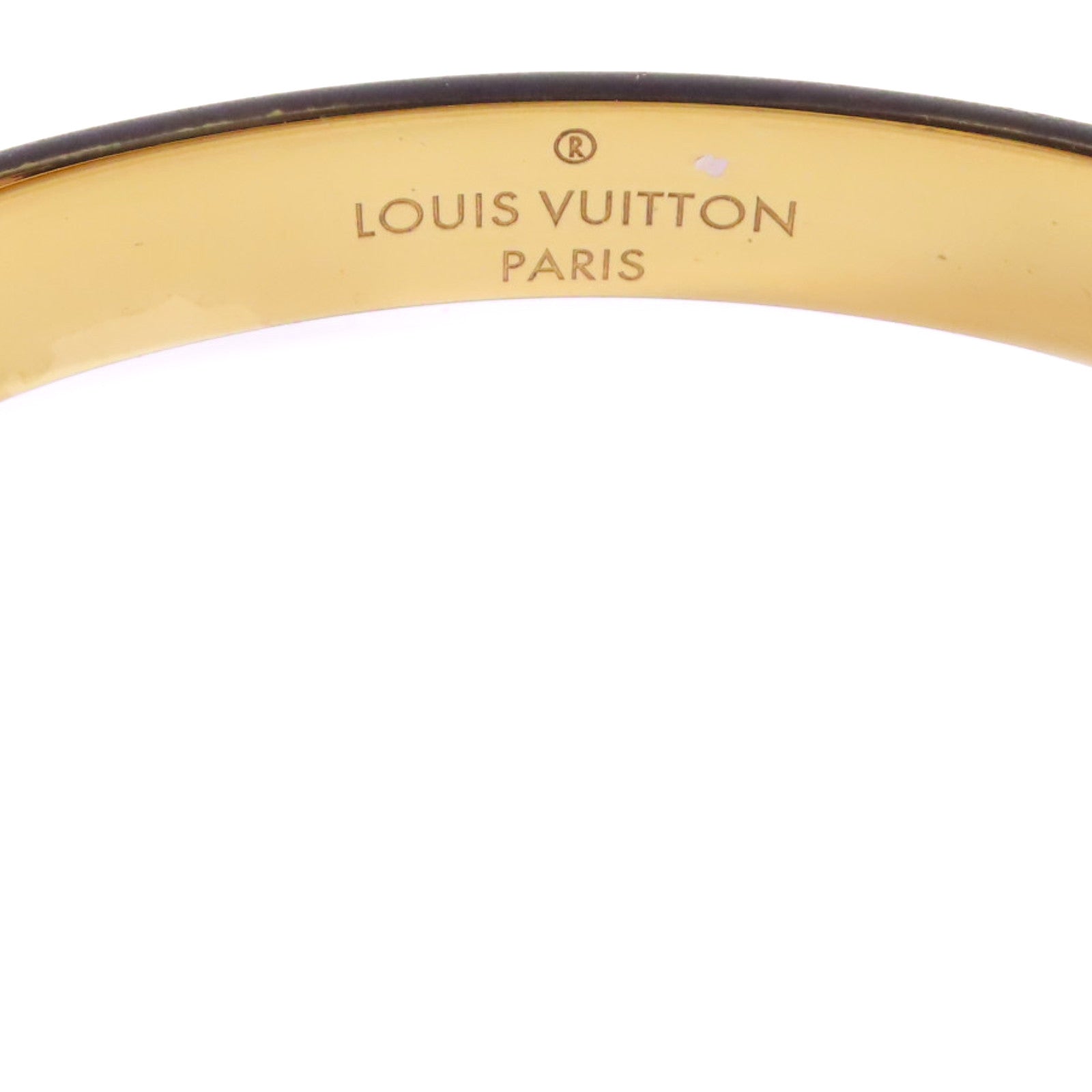 LOUIS VUITTON 金屬/Monogram Authentic LV Bangle手鐲黑色#S