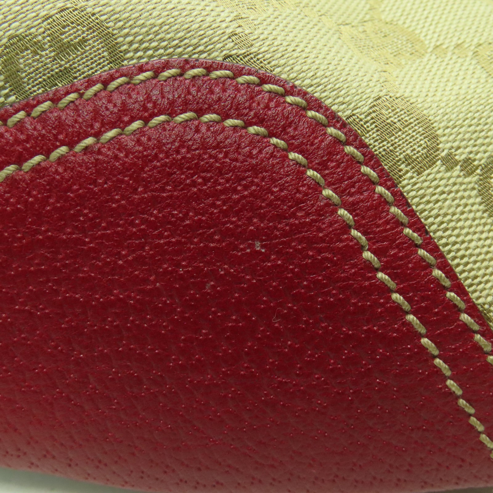 GUCCI 帆布Princy Hobo GG金扣肩背袋米色/紅色