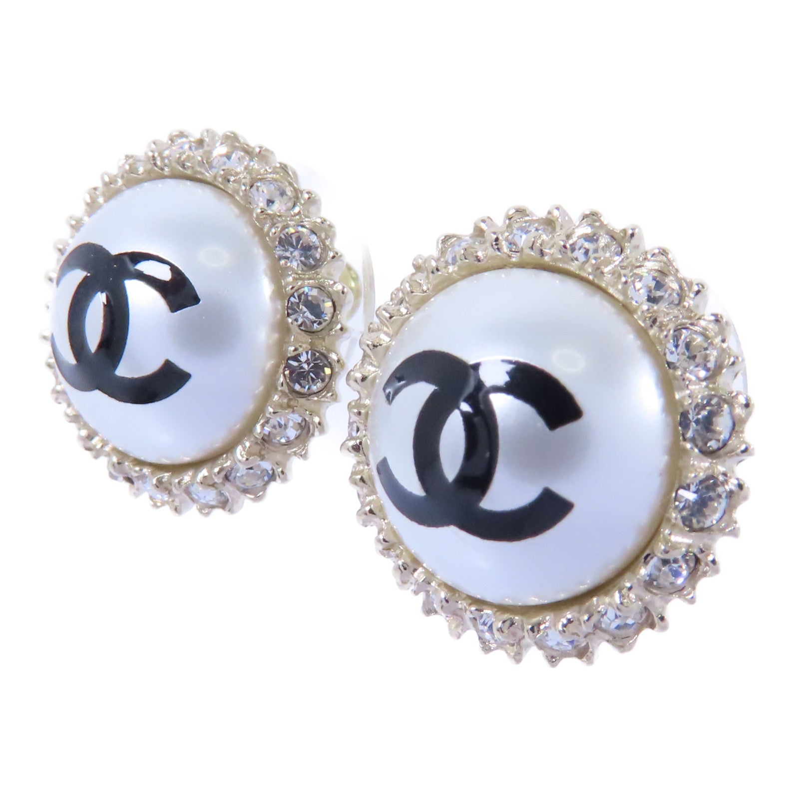 CHANEL PVC/金屬Earrings耳環金色/透明/白色