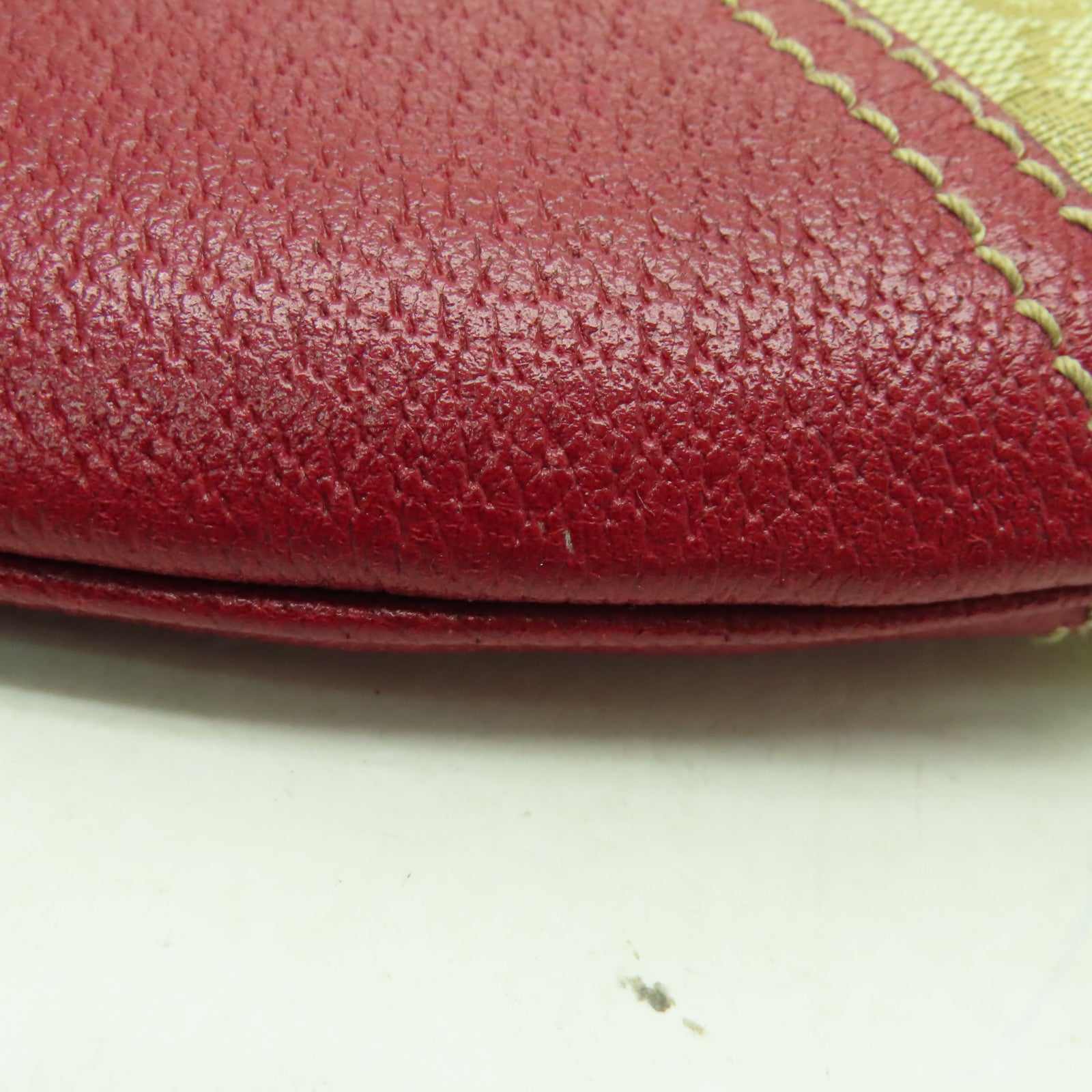 GUCCI 帆布Princy Hobo GG金扣肩背袋米色/紅色