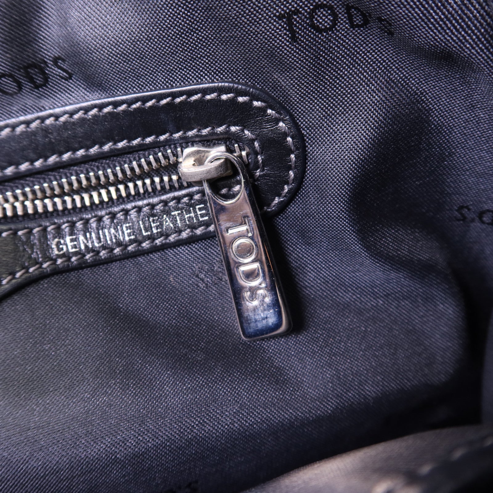 TOD'S 塗層帆布2 Way Shoulder銀扣手挽肩背兩用袋