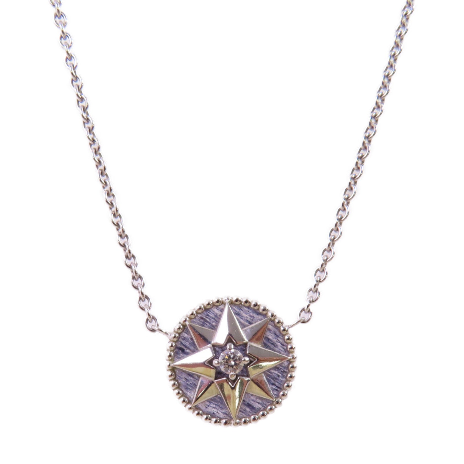 Dior 18K白金/鑽石Rose Des Vents Diamond Necklace項鍊