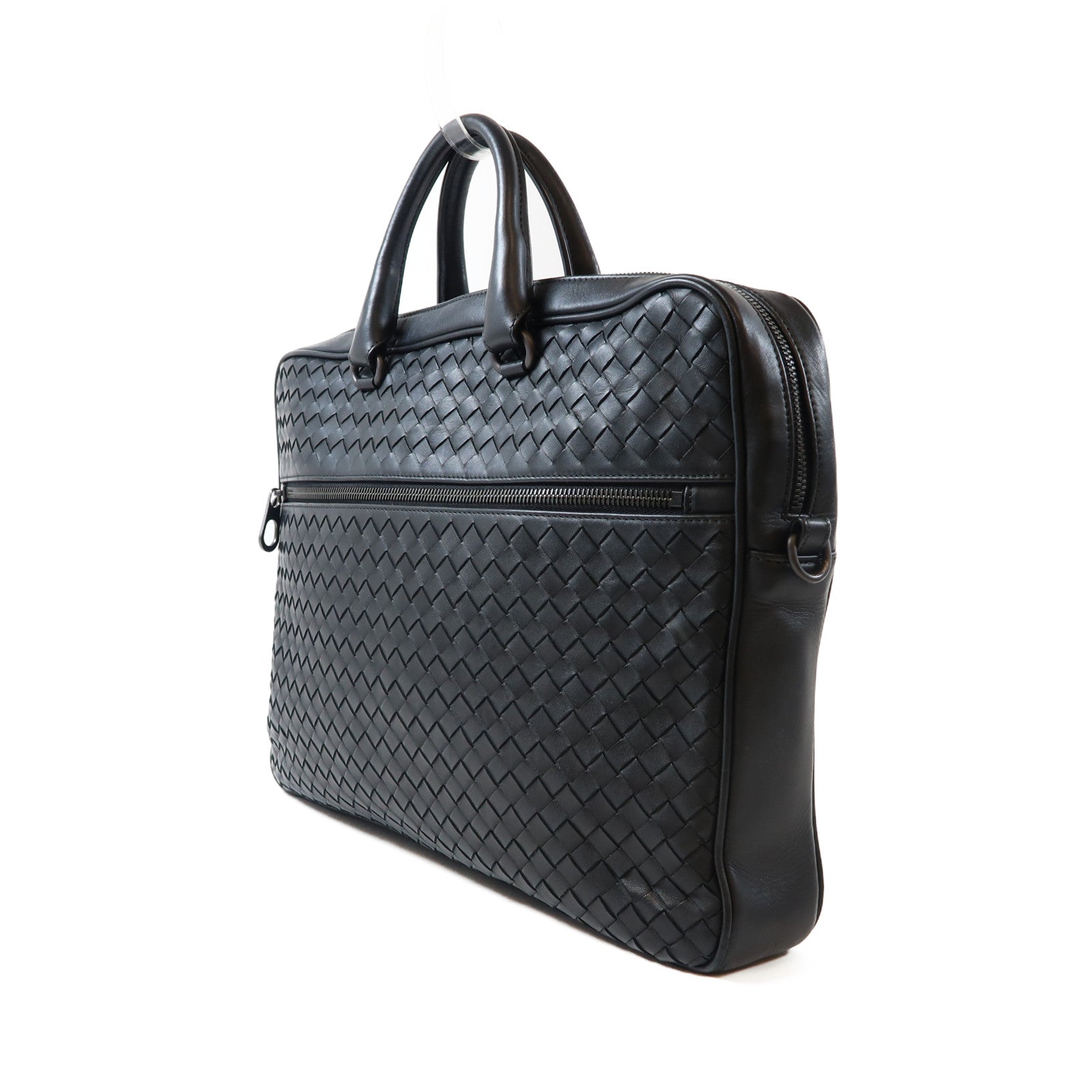 BOTTEGA VENETA 織紋牛皮皮革Shoulder Bag手挽肩背兩用袋黑色