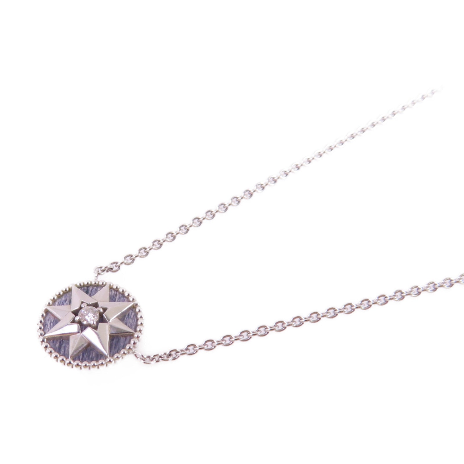 Dior 18K白金/鑽石Rose Des Vents Diamond Necklace項鍊